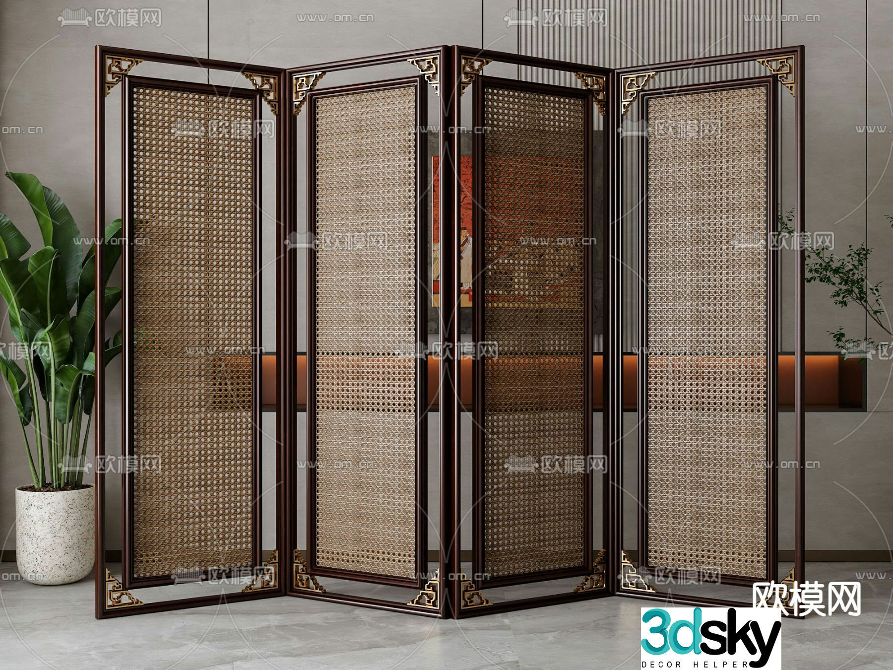 New Chinese screen 3D model