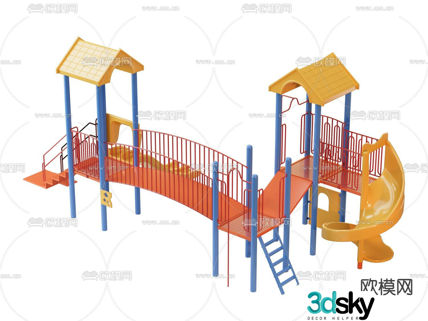 Amusement equipment slide 3d model