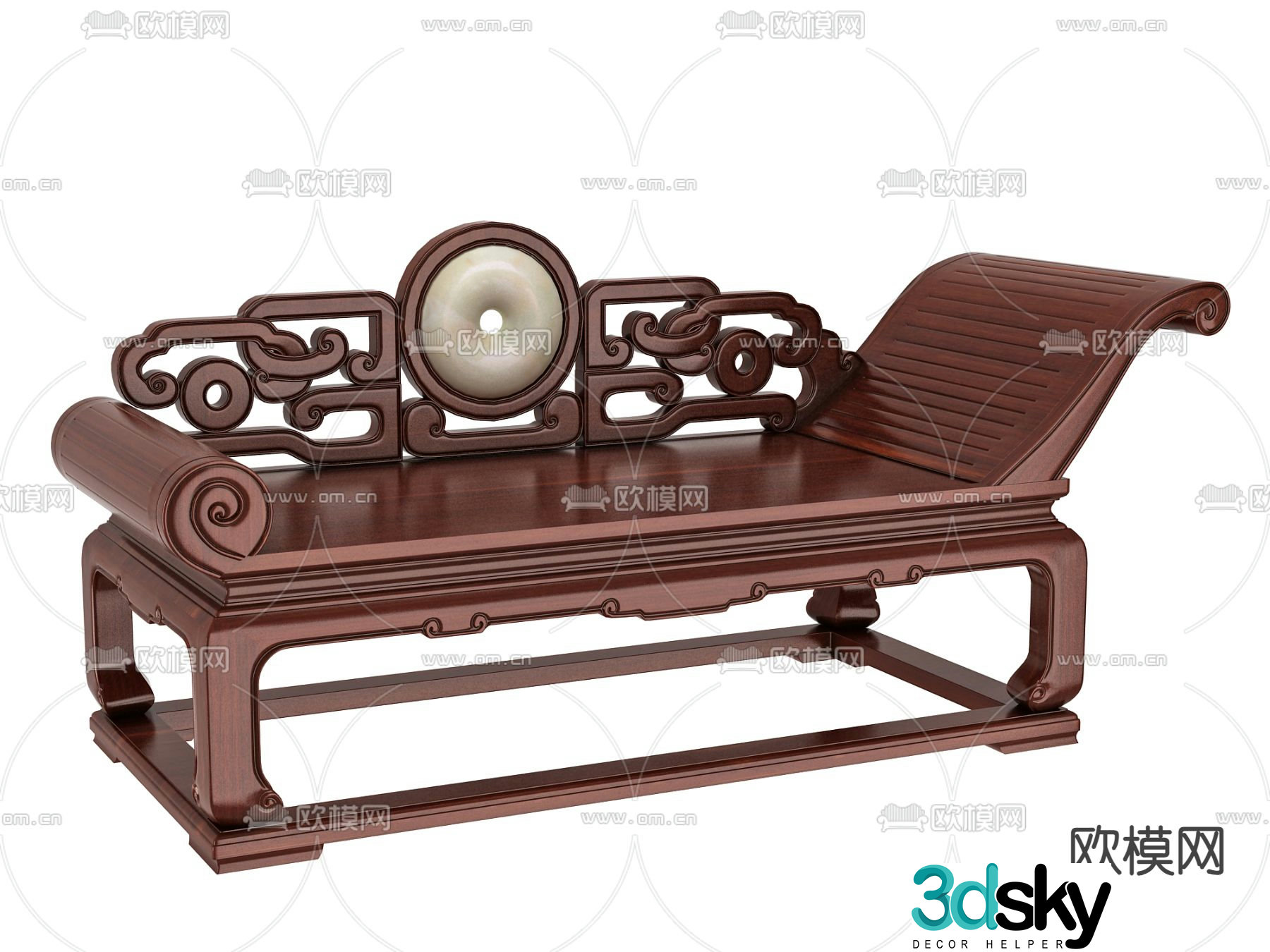 New Chinese style imperial concubine couch beauty 3D model