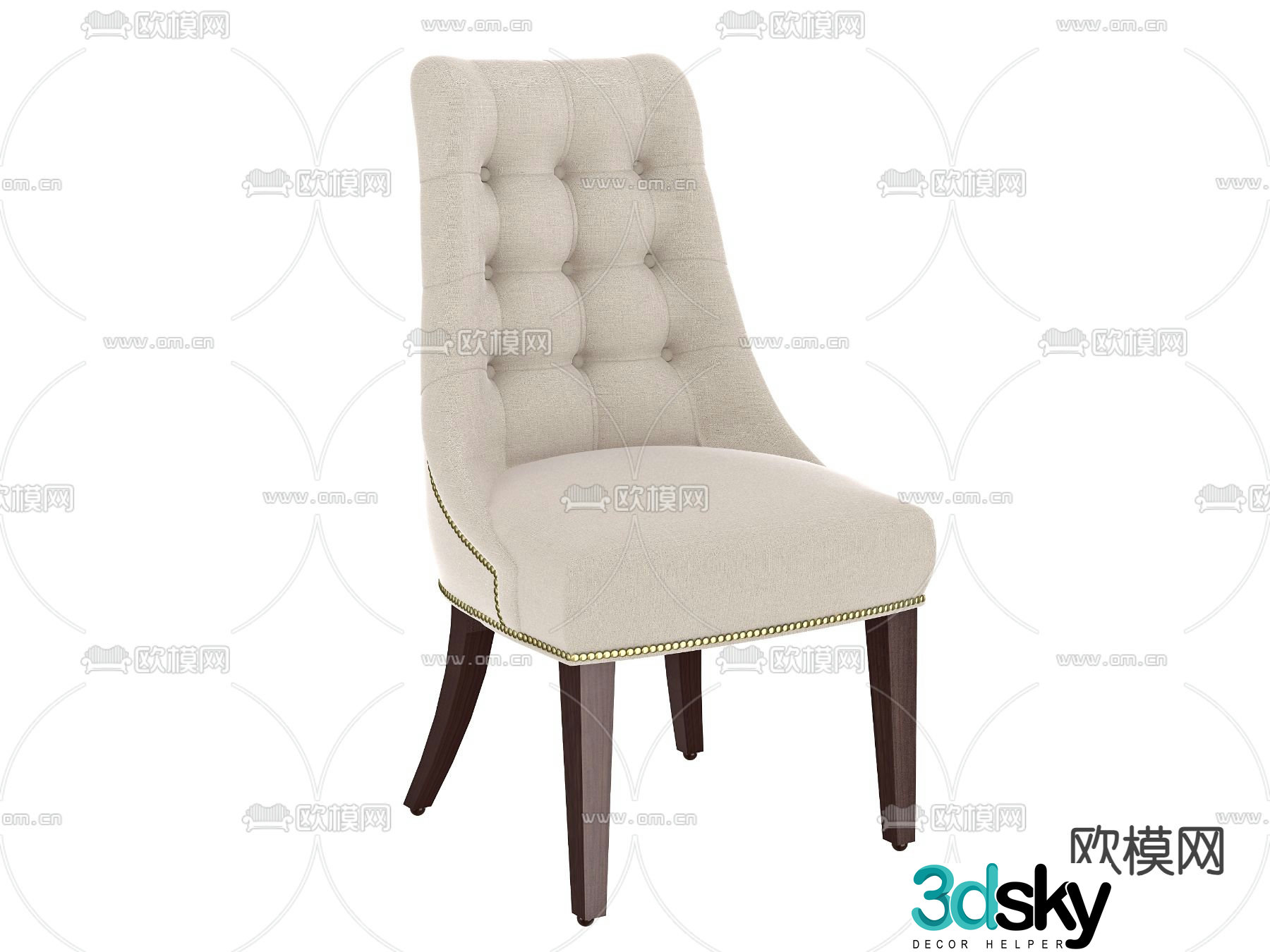 Dining chair single chair 3d model