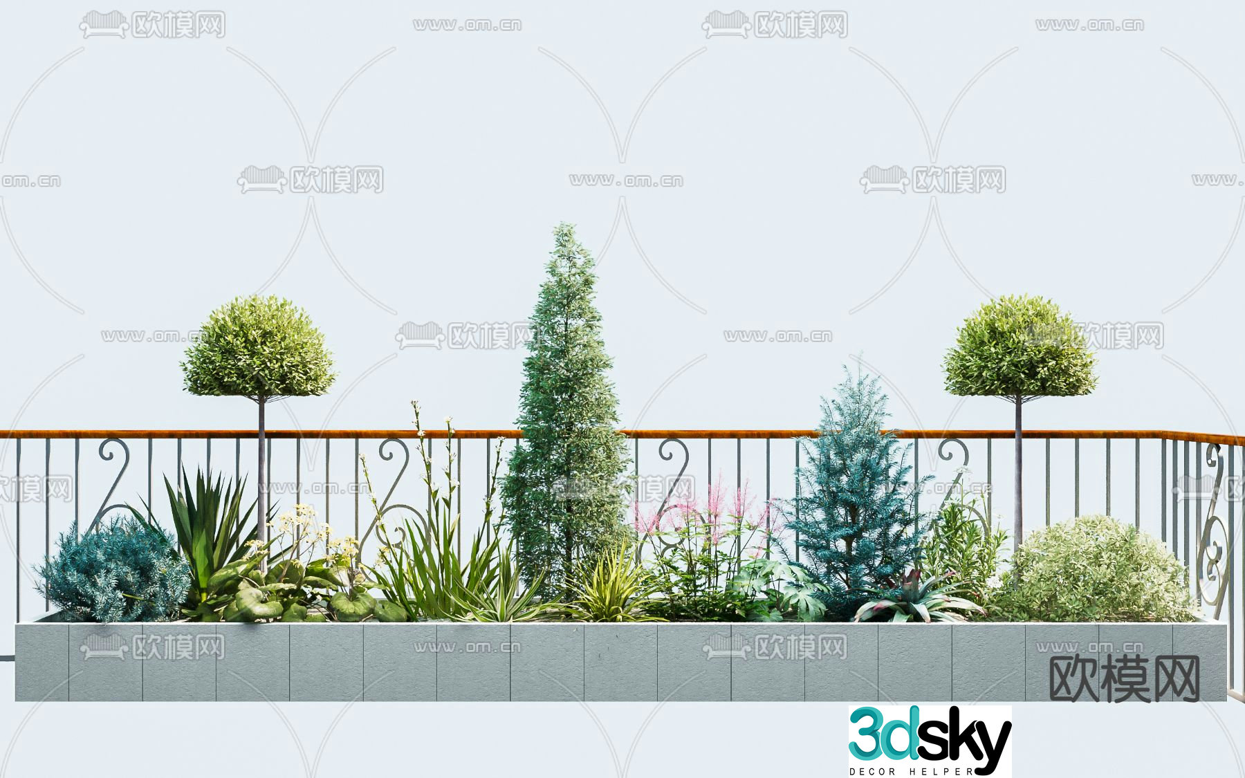 Greening shrubs bushes plant pile 3d model