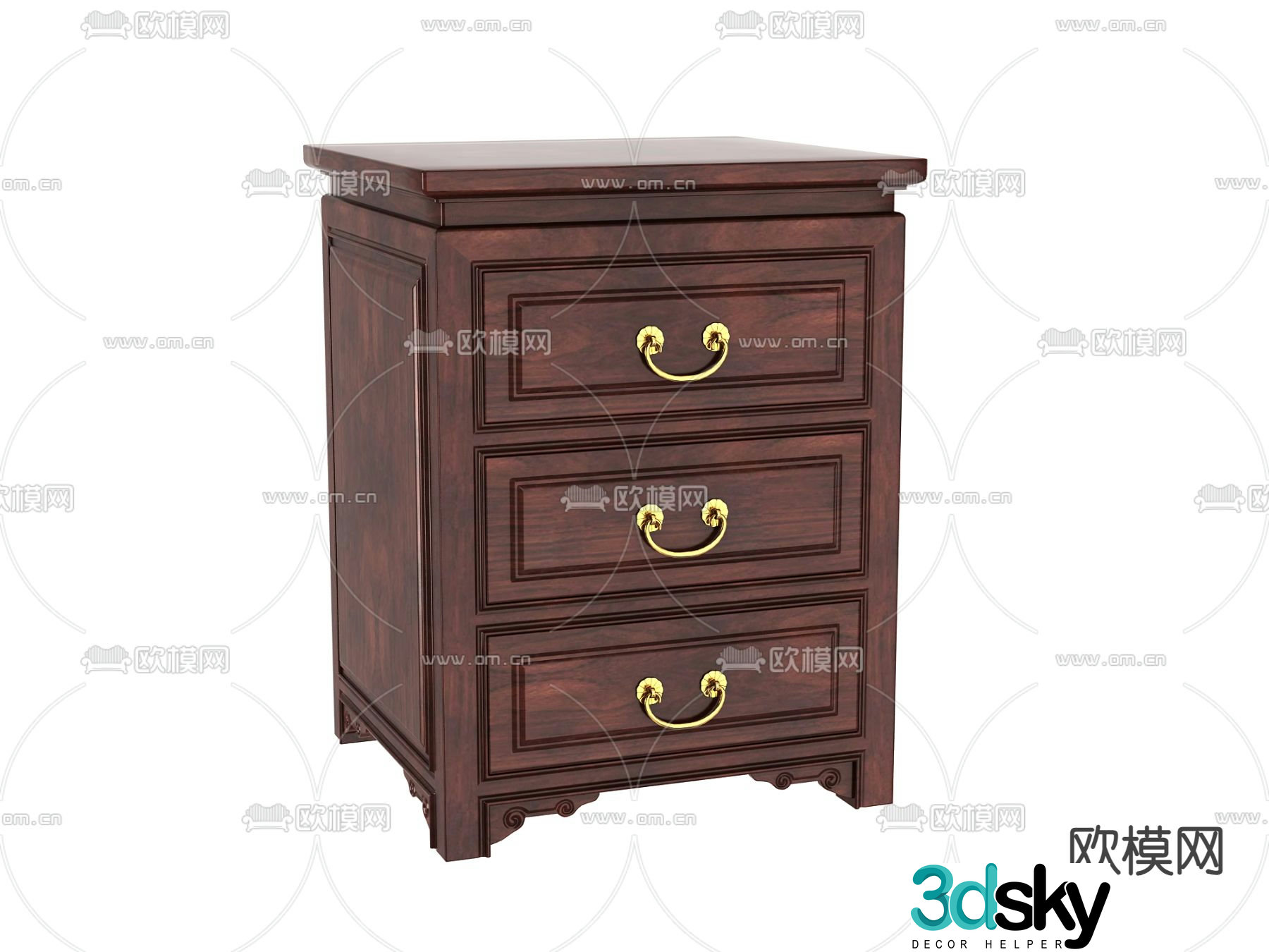 New Chinese style bedside table 3d model