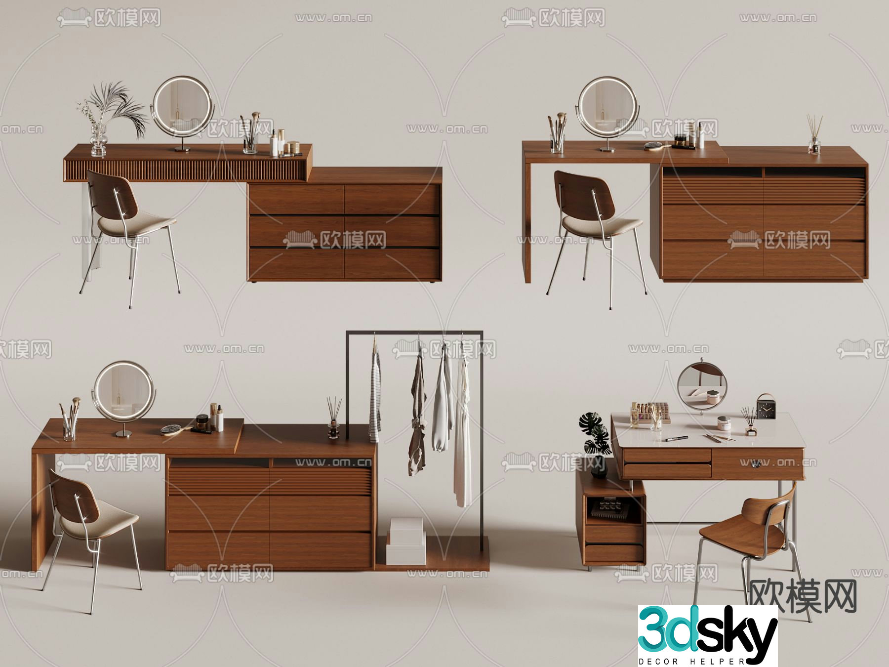 Medieval style dressing table 3d model