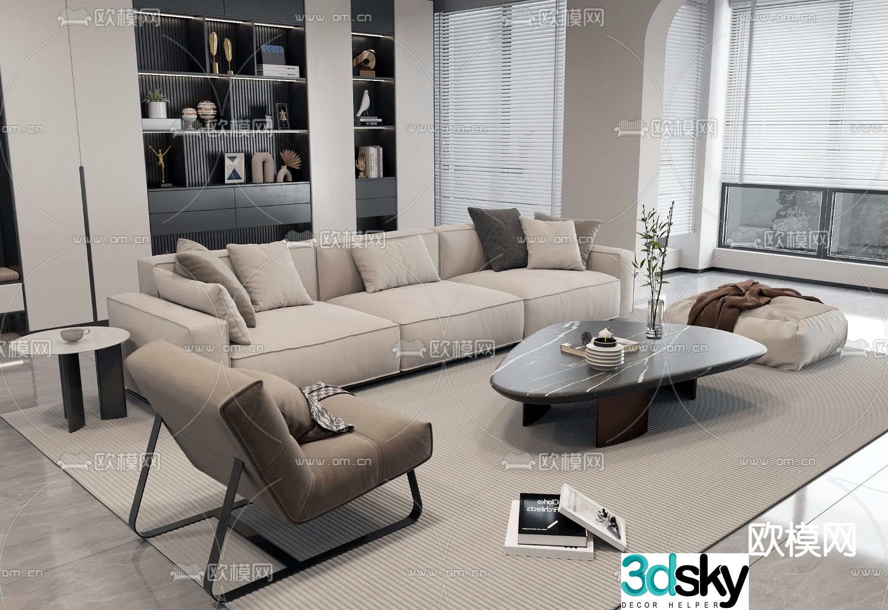 Modern sectional sofa 3d model