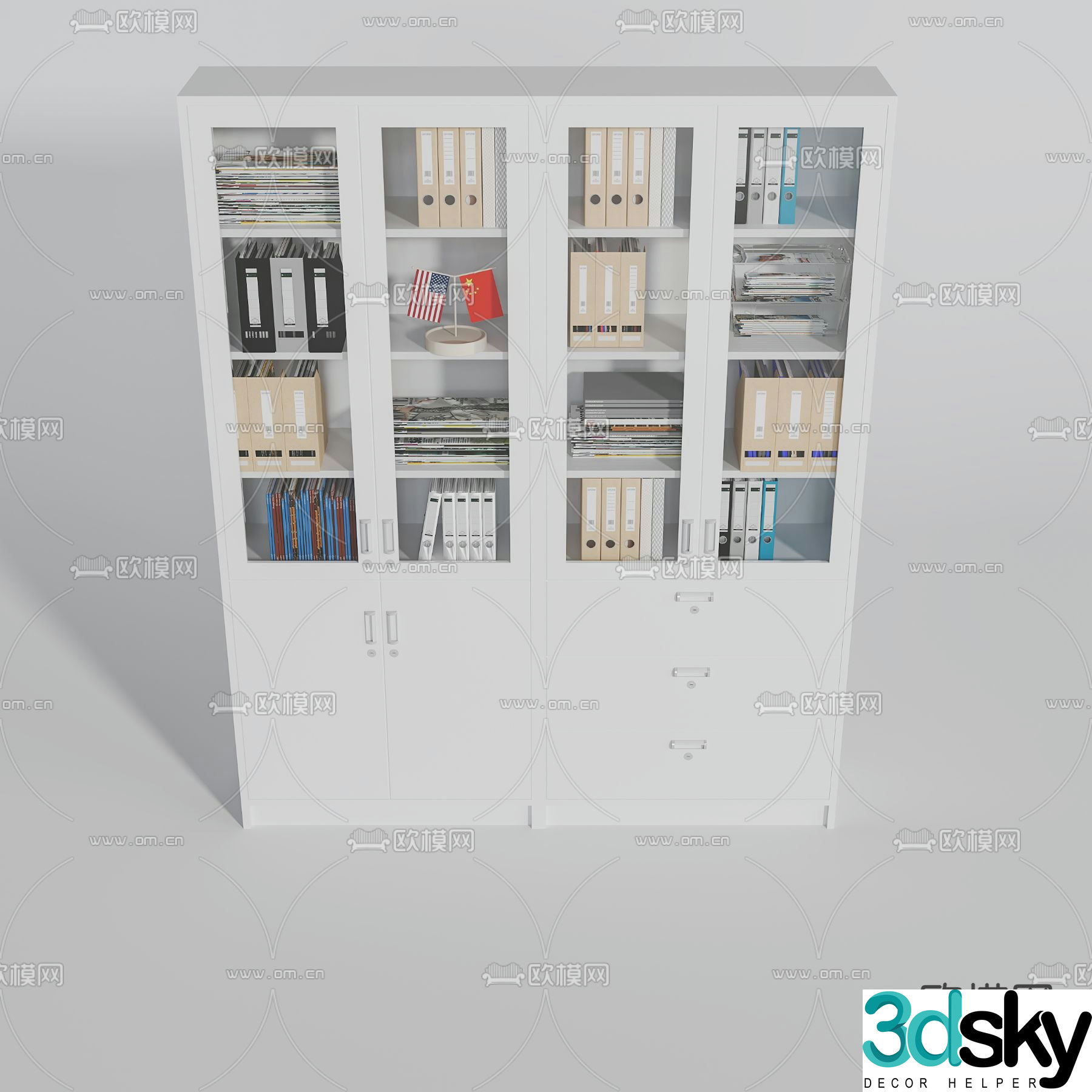 Modern filing cabinet information cabinet filing cabinet 3d model