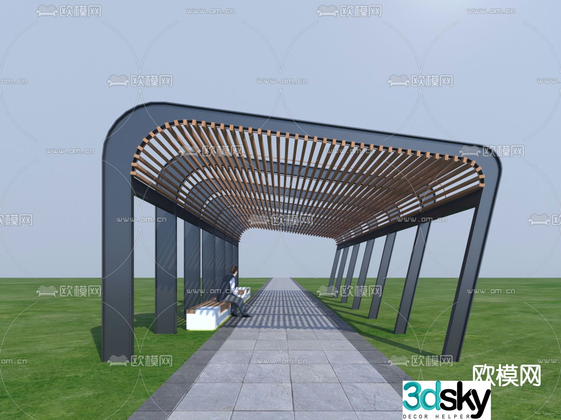 Landscape gallery flower rack grape rack plant climbing rack 3D model