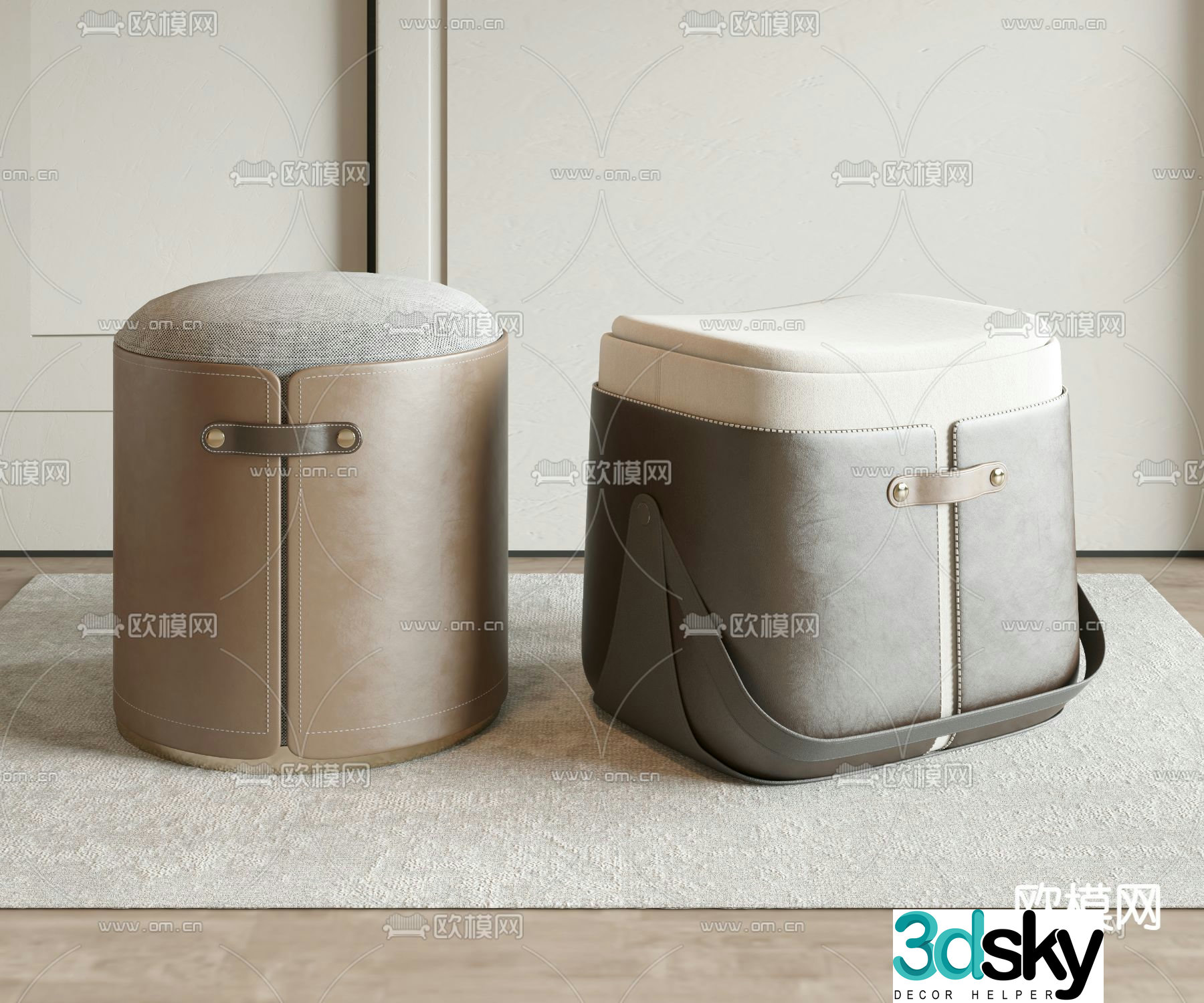 Modern stool sofa stool low stool saddle stool 3d model