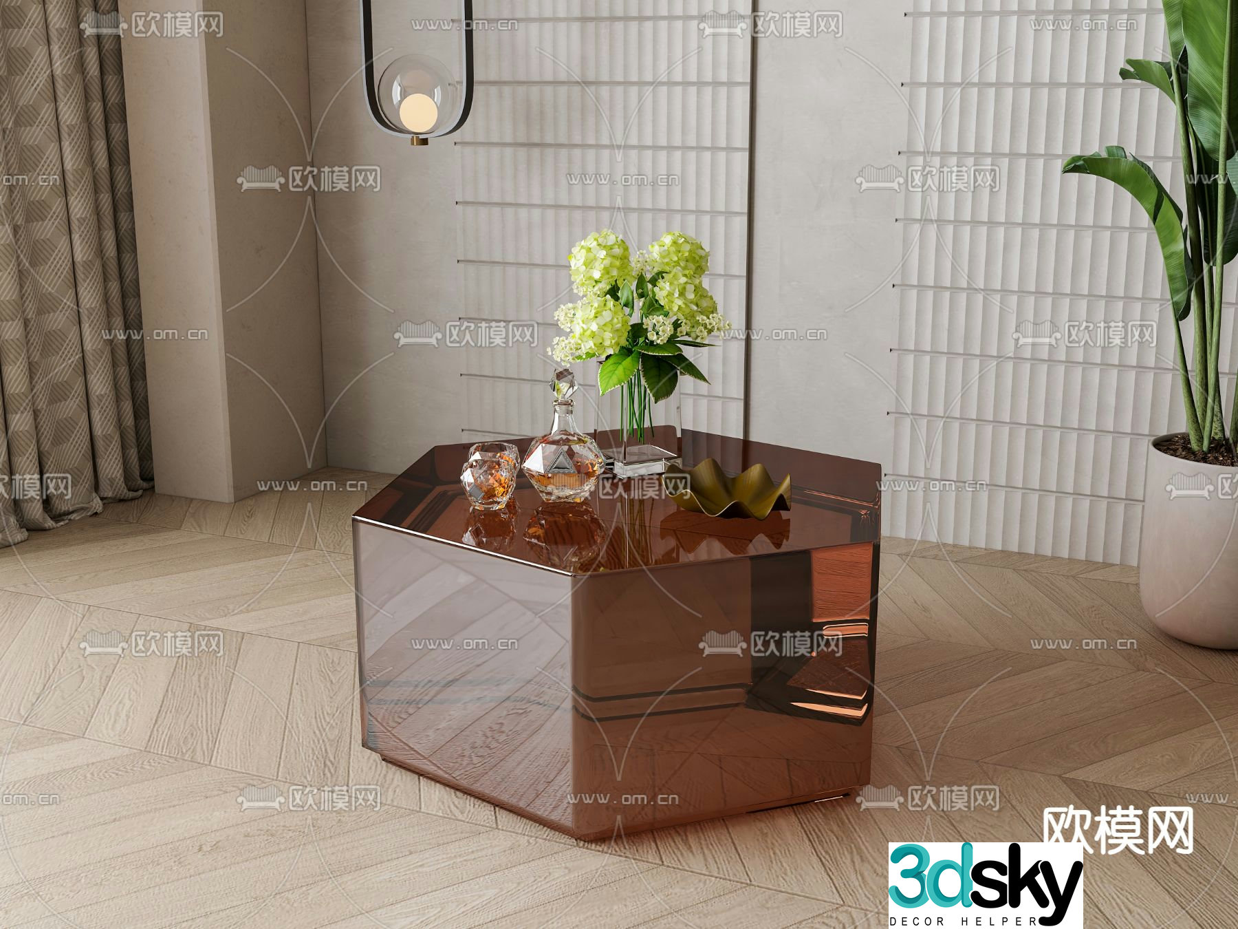Acrylic coffee table 3d model