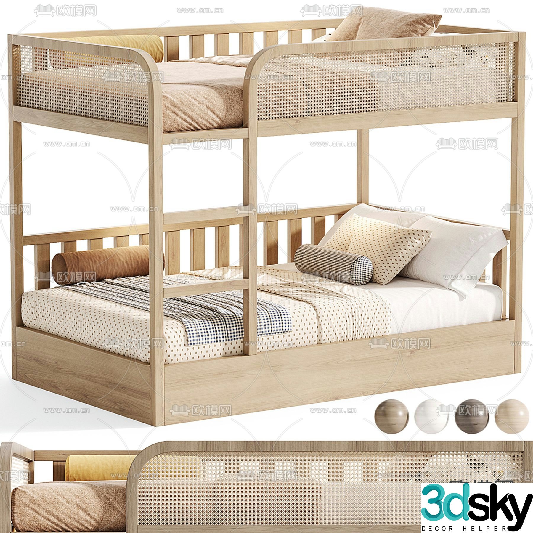 Pinterest bunk bed children’s bed 3d model