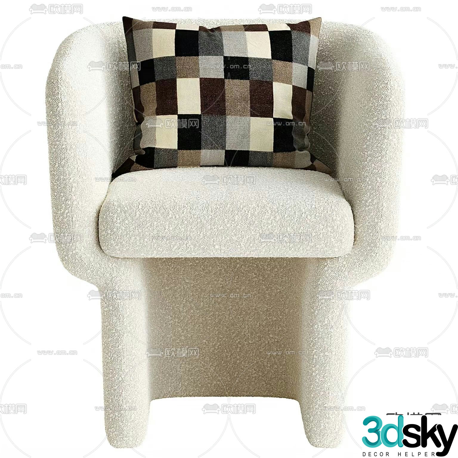 Fiona cream chair dining chair 3d model