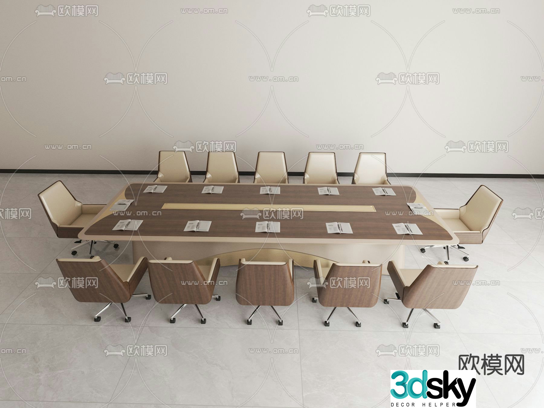 Italian conference table conference table 3d model