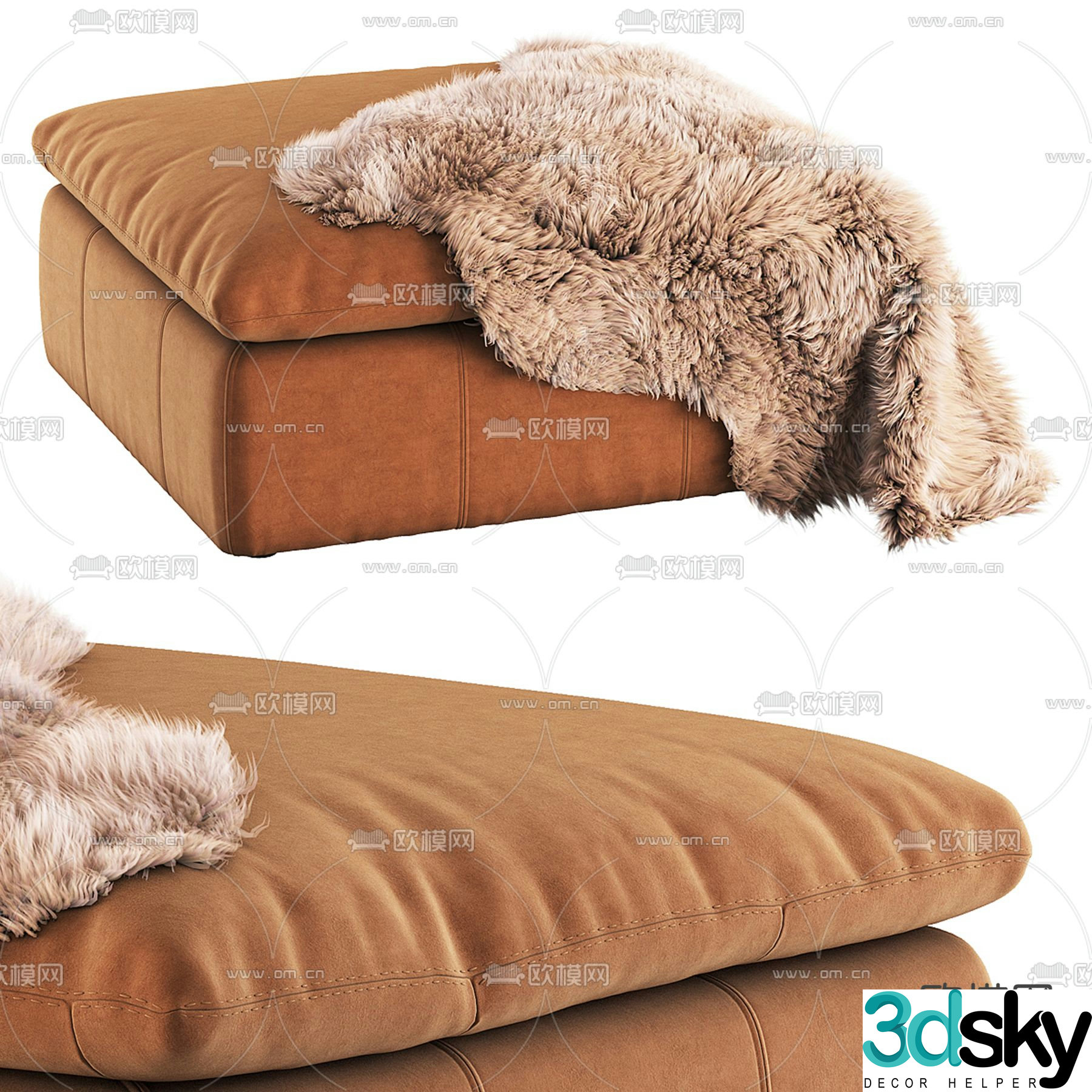 SIXPENNY sofa stool footrest 3d model