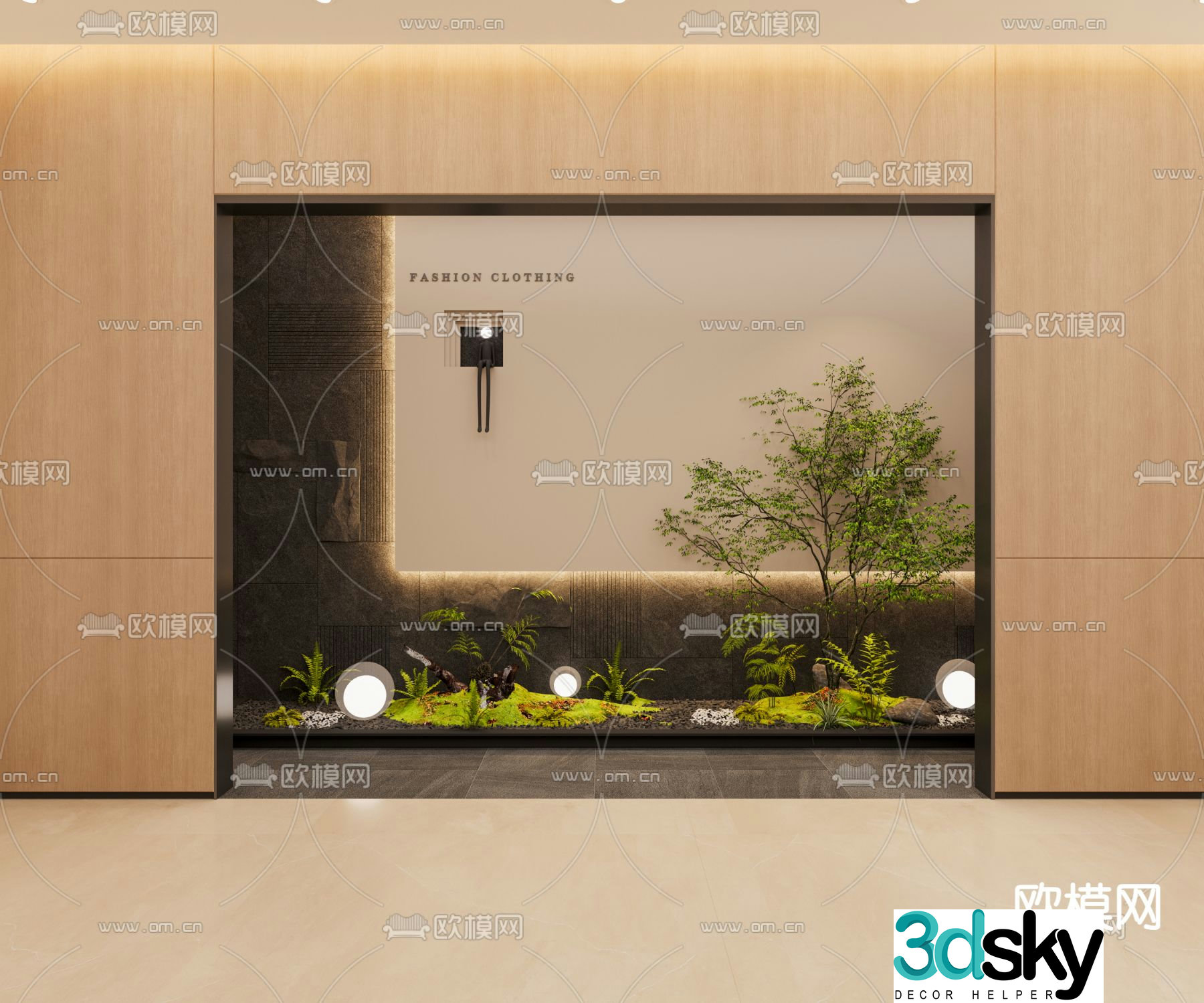 Indoor landscaping 3d model