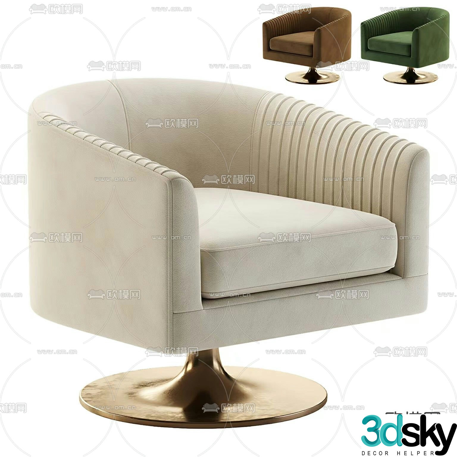 Light luxury sofa chair leisure chair armchair 3d model