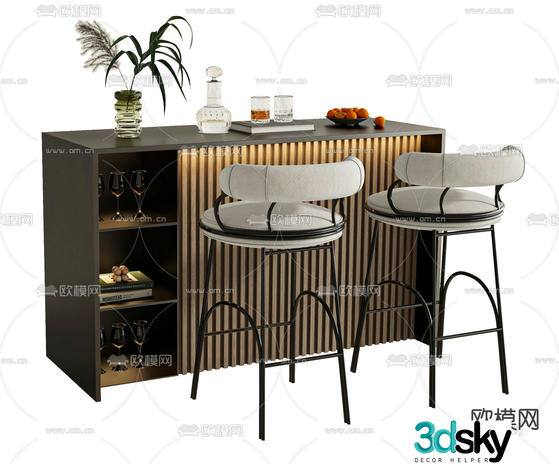 Modern bar water bar 3d model