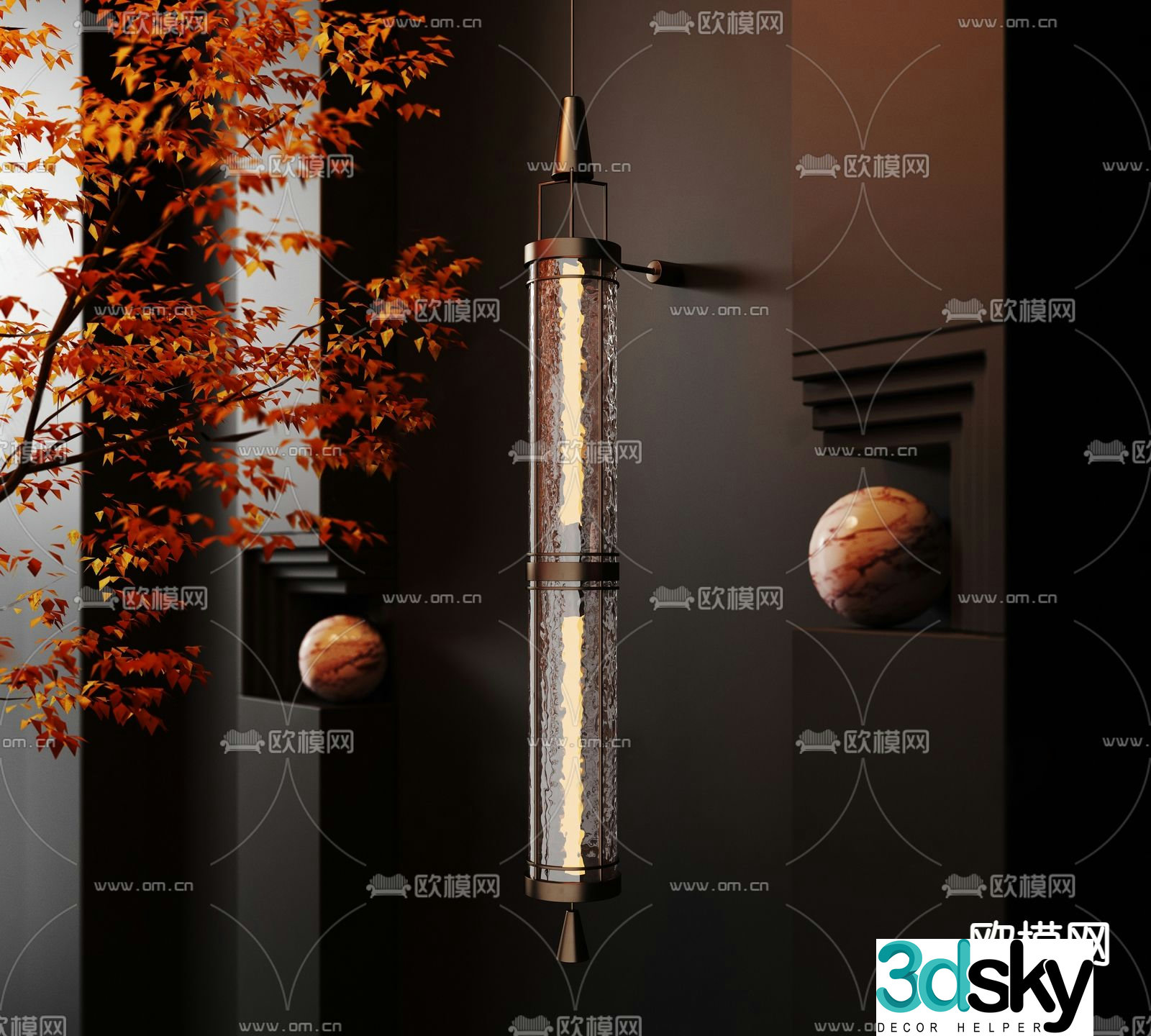 New Chinese wall light 3D model