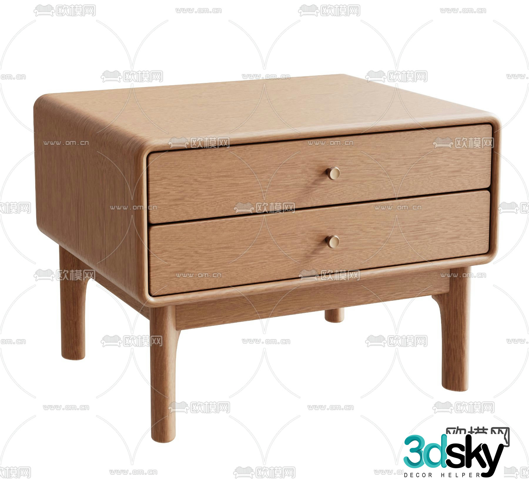 Porada modern bedside table 3d model