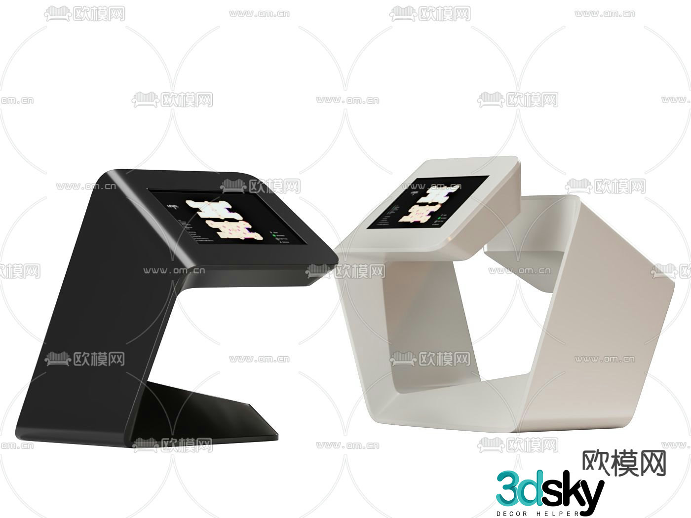 Smart screen information desk navigation platform 3D model