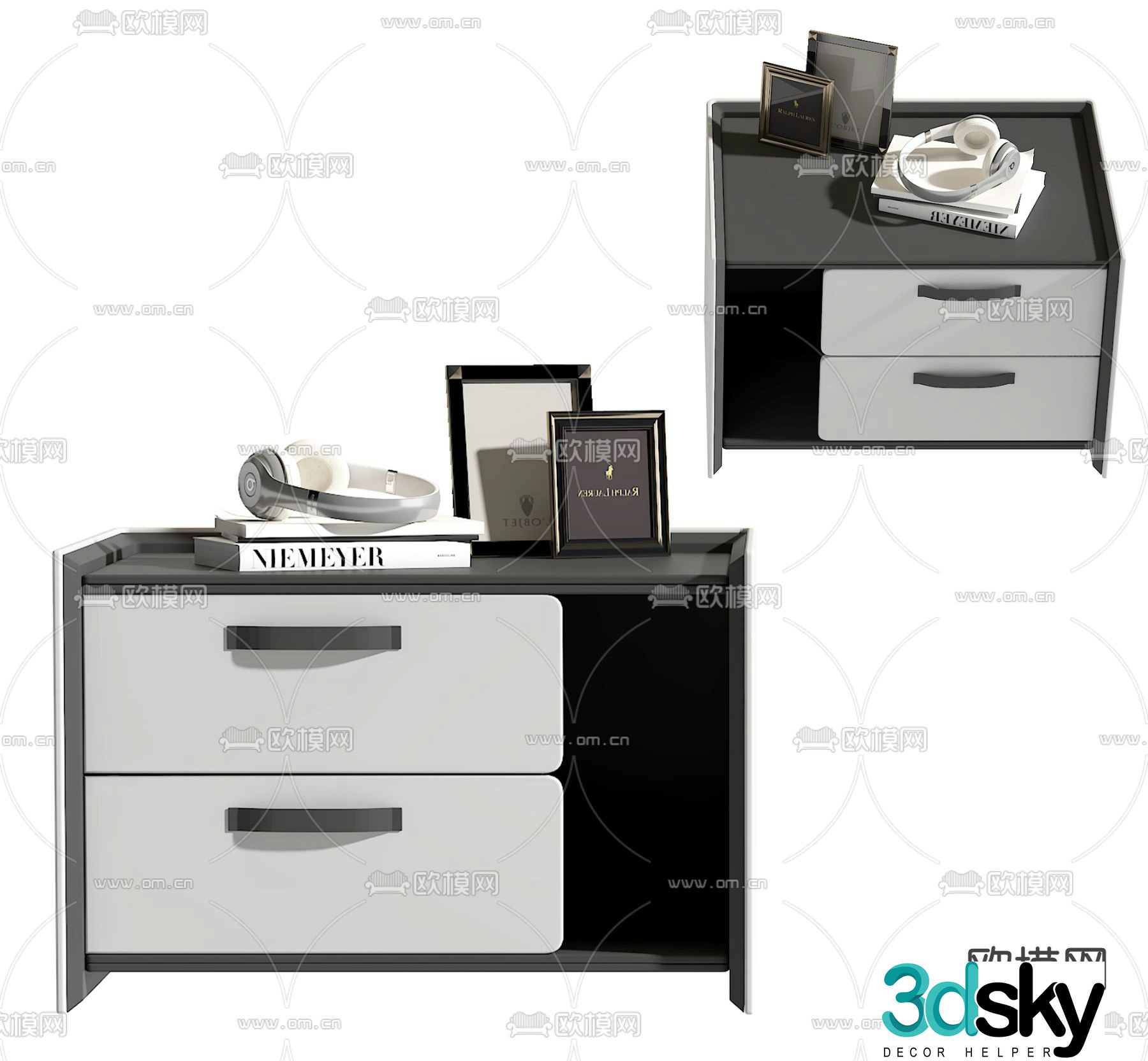 Modern bedside table 3d model