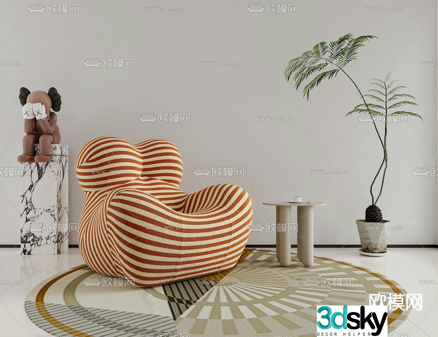 Modern lazy sofa mother’s arms sofa 3d model