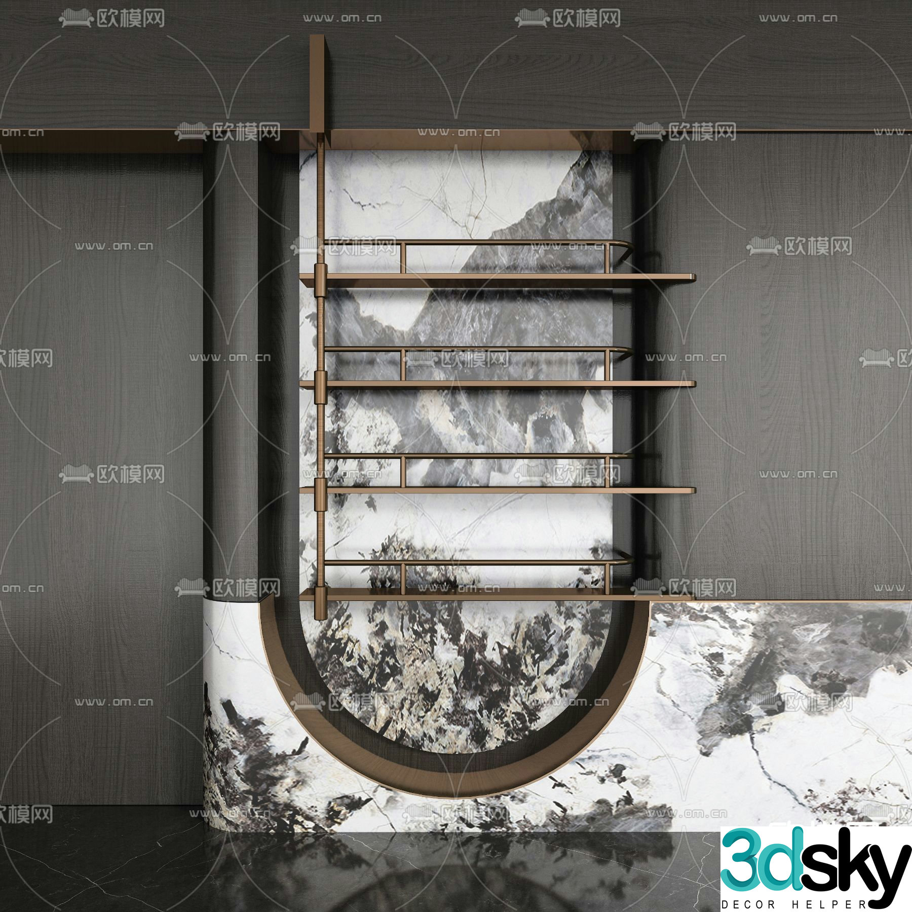 Light luxury decorative rack storage rack 3d model