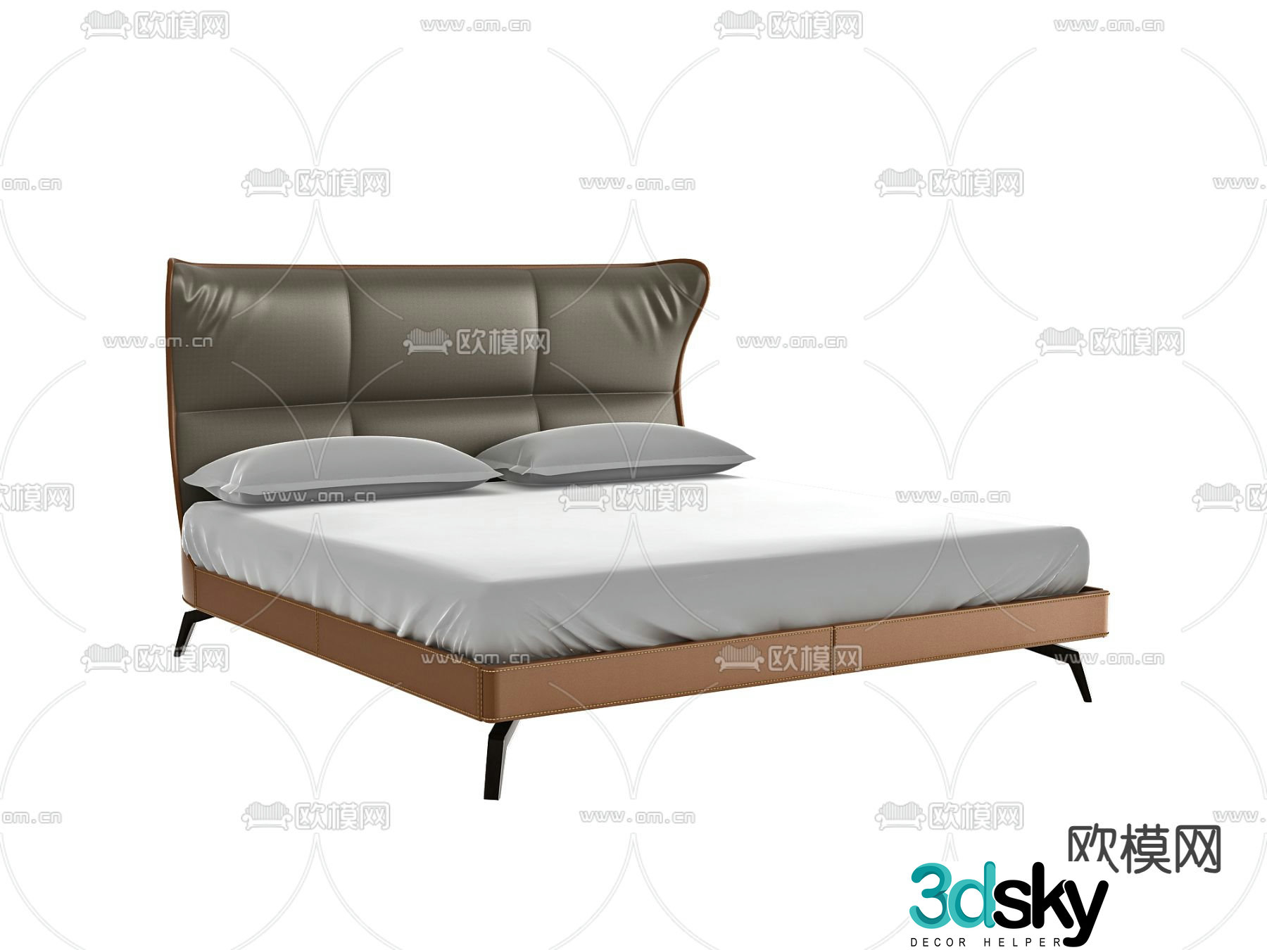Double bed 3d model