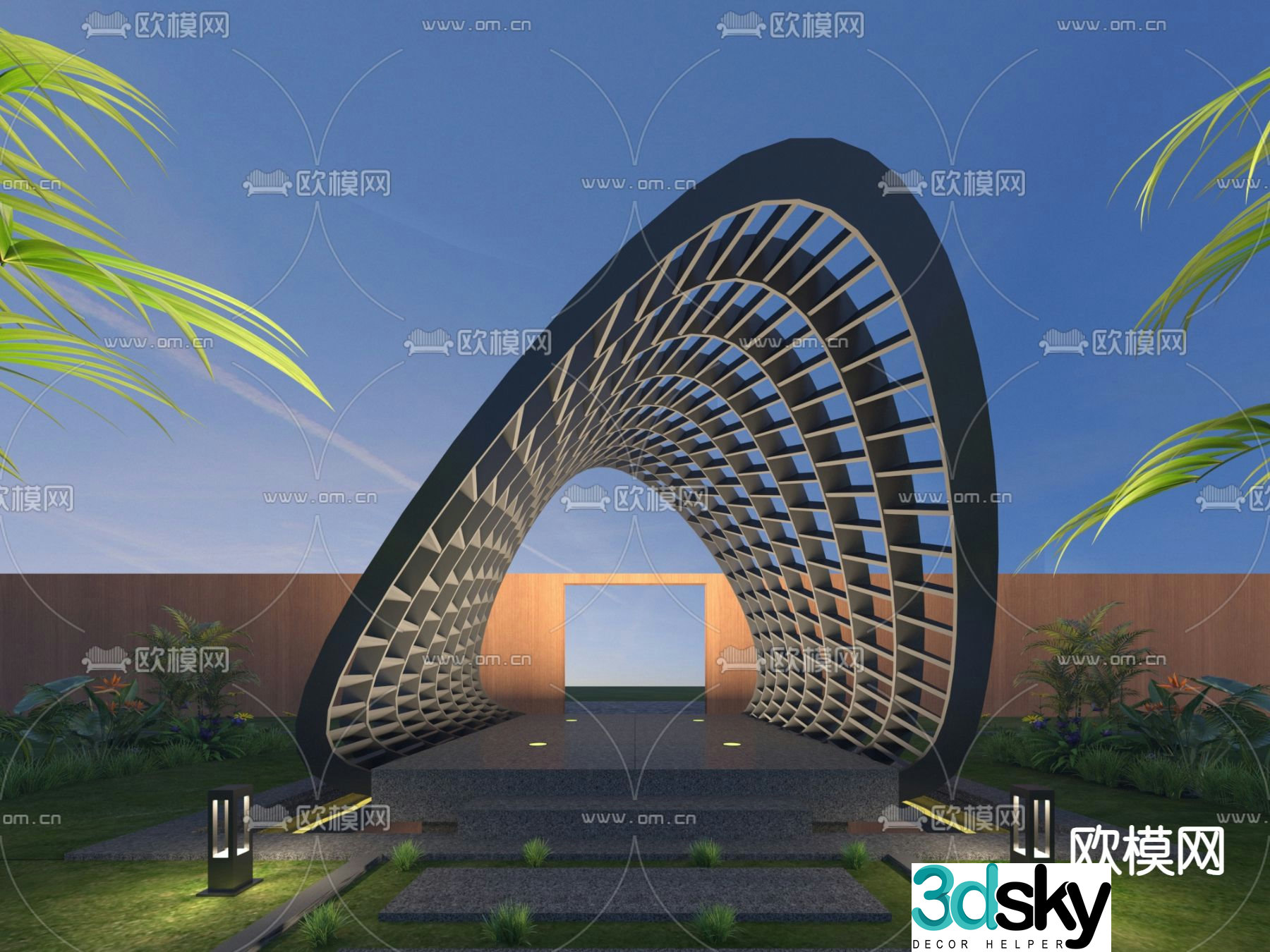 Landscape gallery special-shaped gallery 3D model