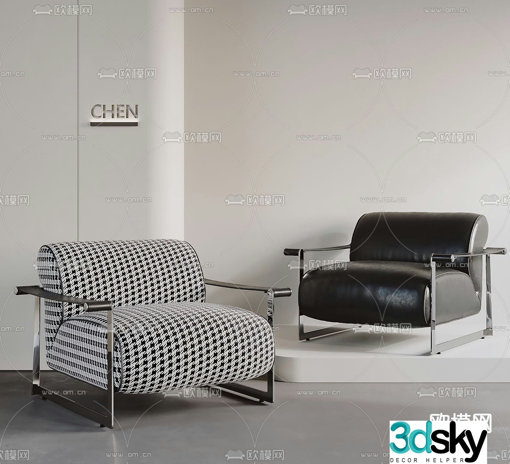 Modern sofa chair leisure chair armchair 3d model