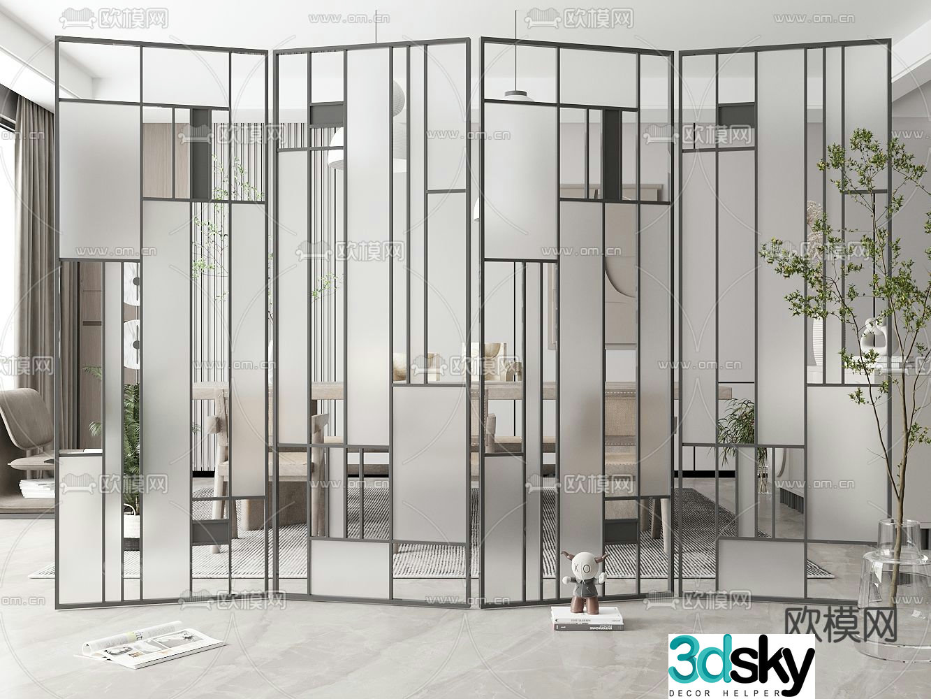 Folding screen 3d model