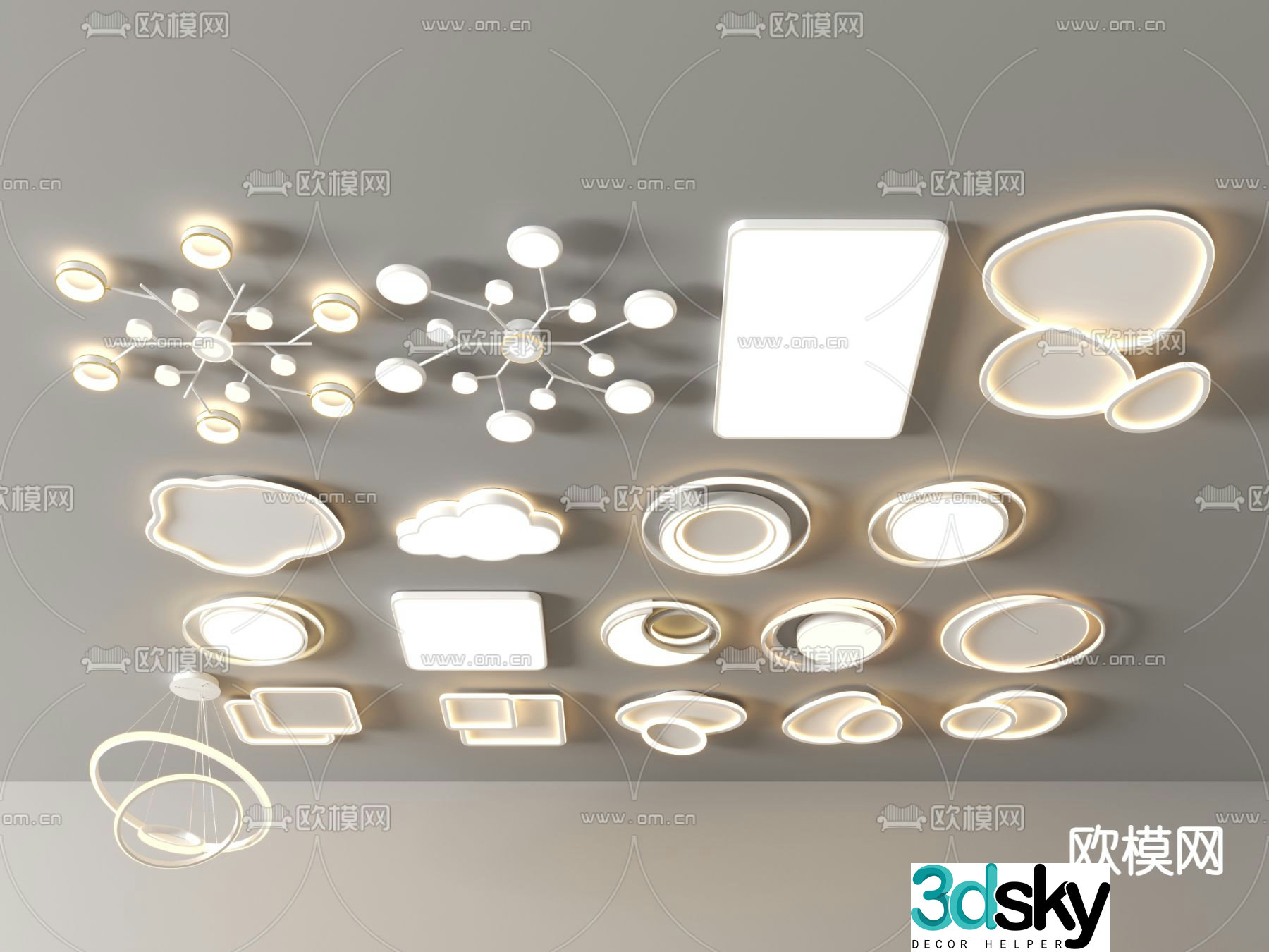 Cream style ceiling lamp 3d model