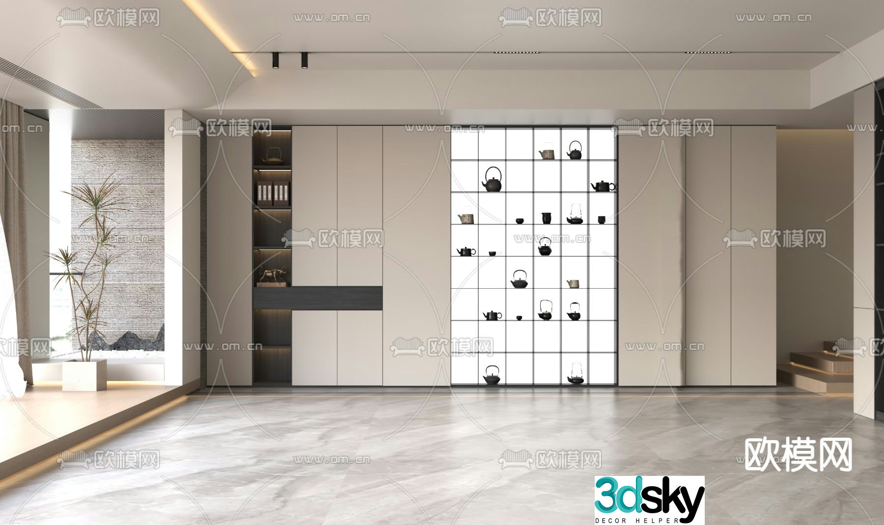 Modern tea cabinet 3d model