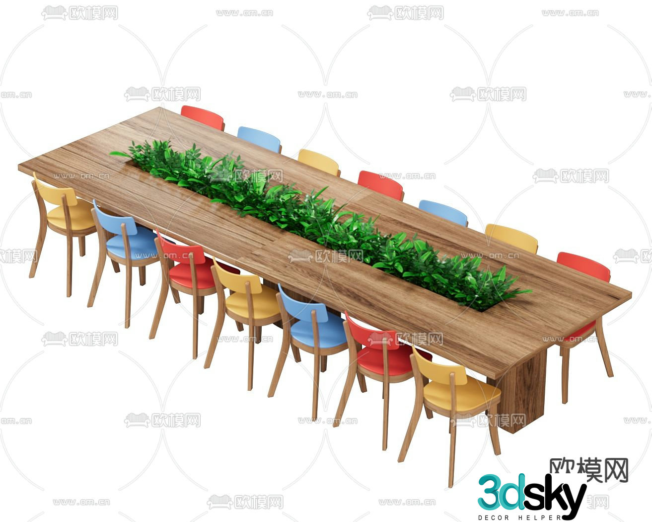 large conference table 3d model