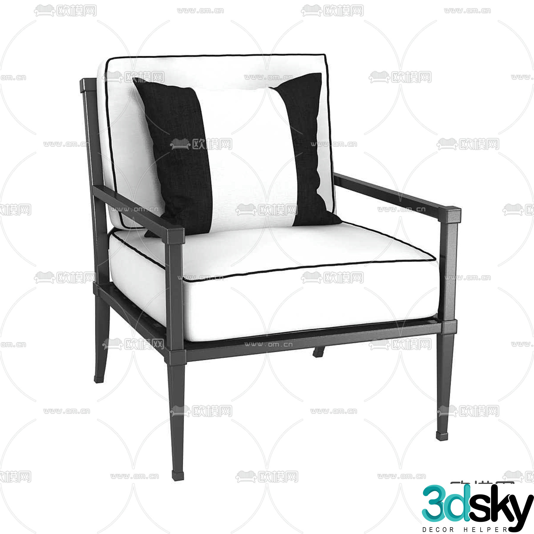 New Chinese style chair leisure chair 3d model