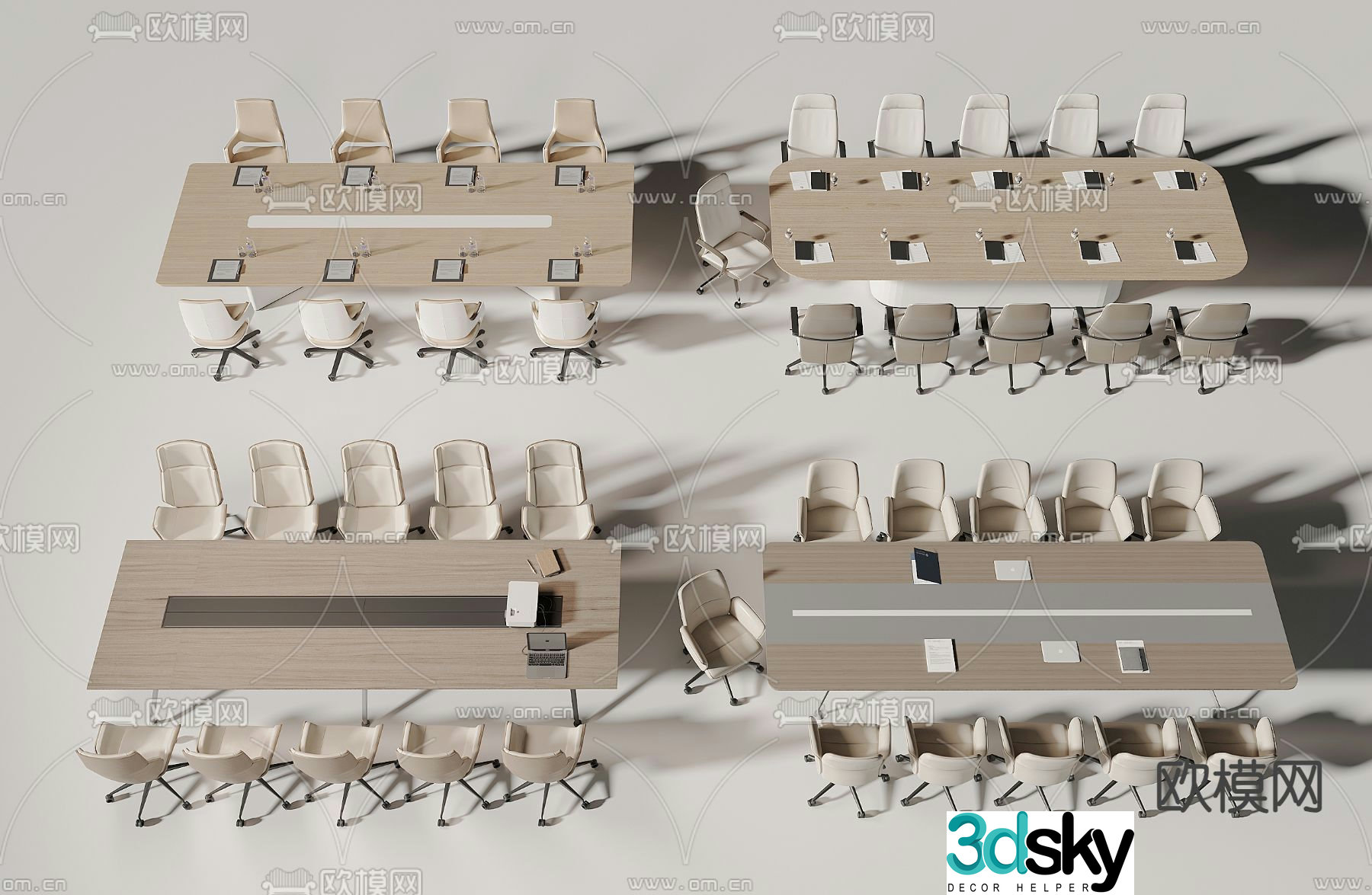 Modern conference table 3d model