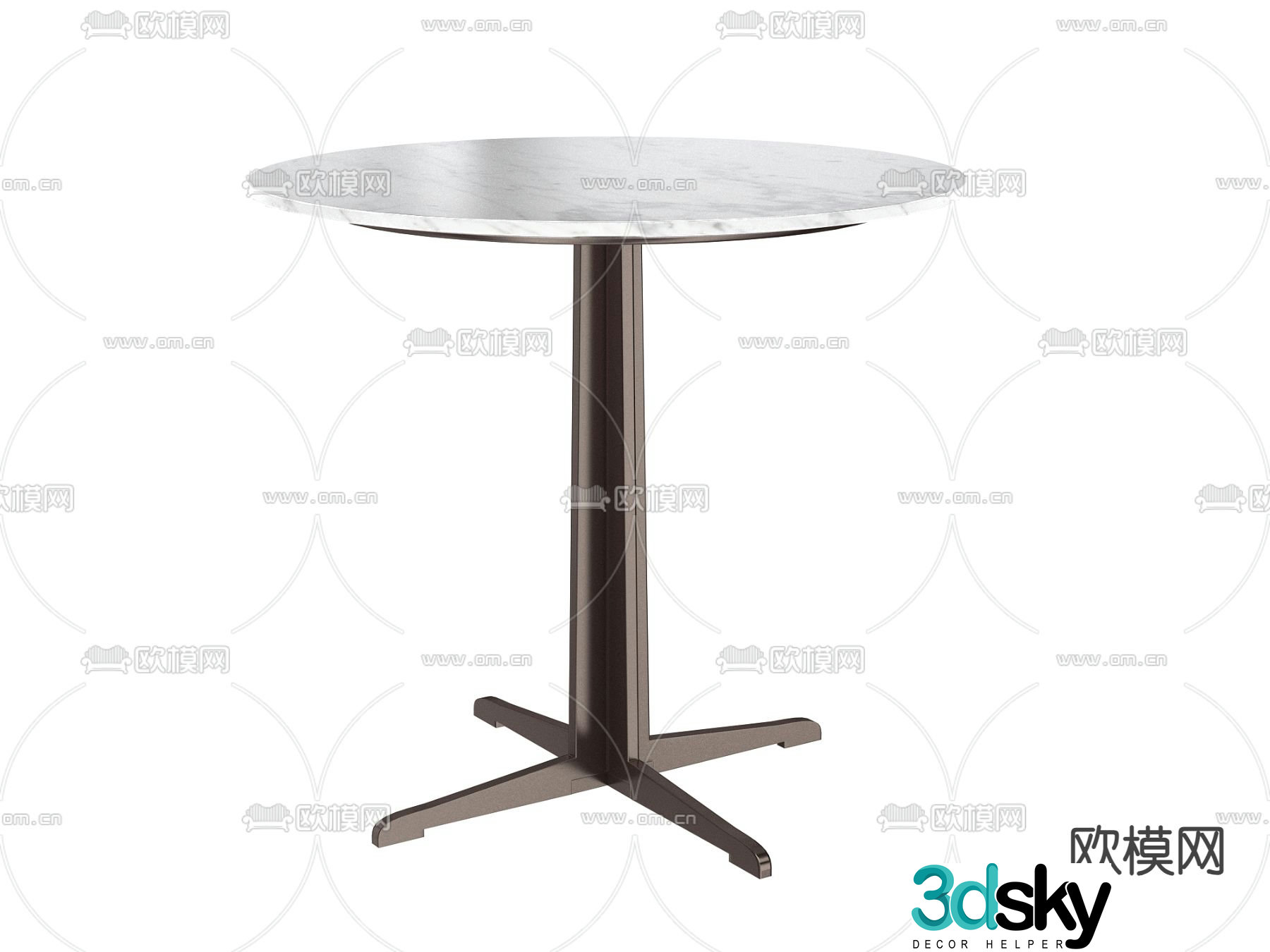 Angular and round 3d model