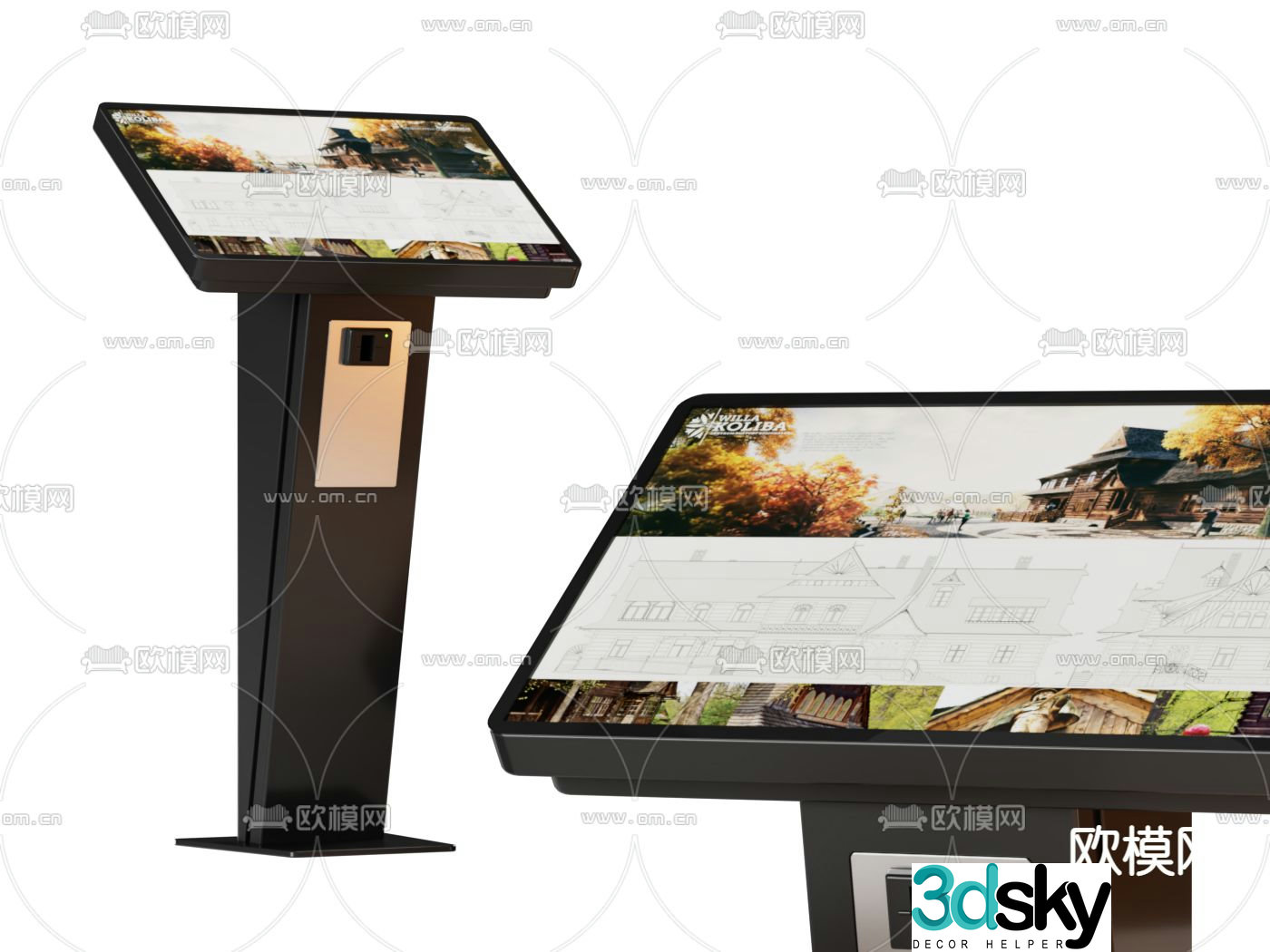 Smart Information Desk Smart Screen 3D Model