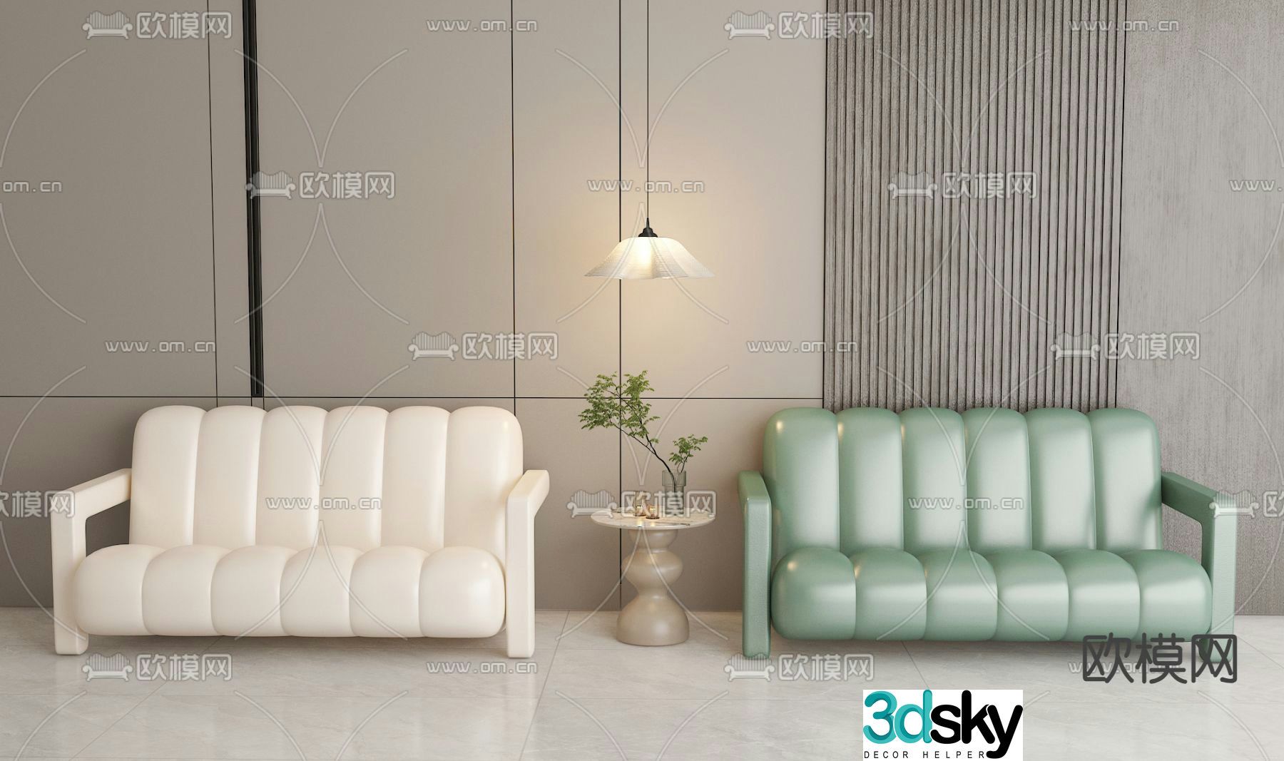 Public sofa lobby sofa backrest sofa 3d model