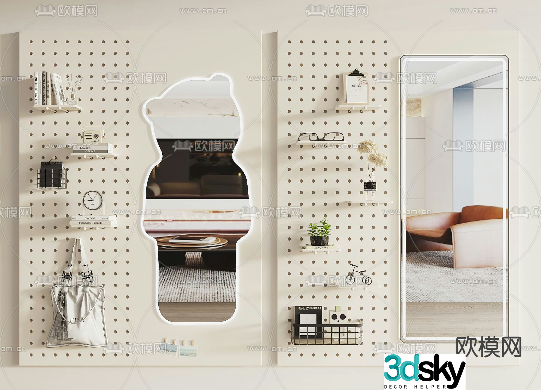 Modern hole board 3d model