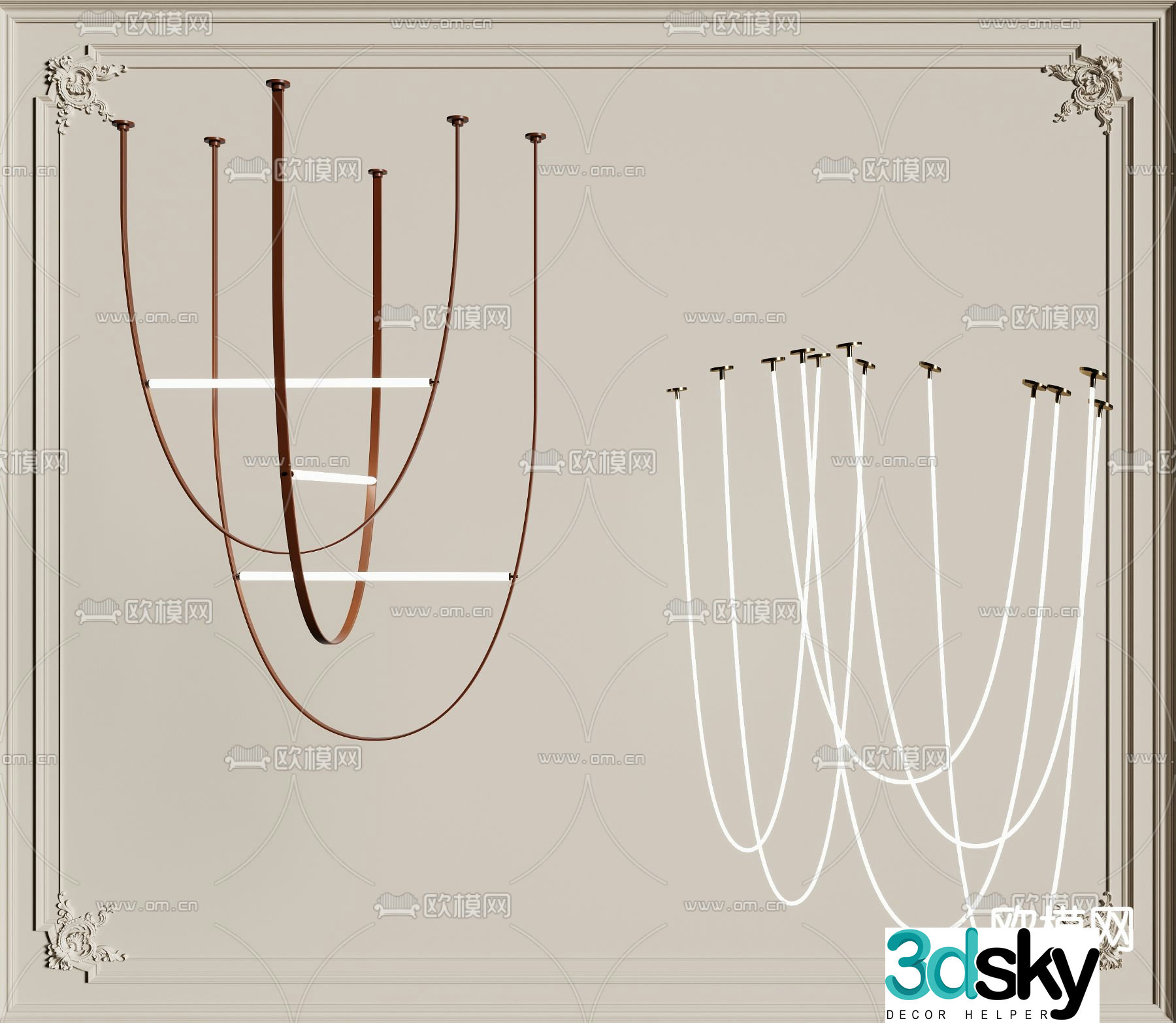 Modern art chandelier special shaped chandelier 3d model