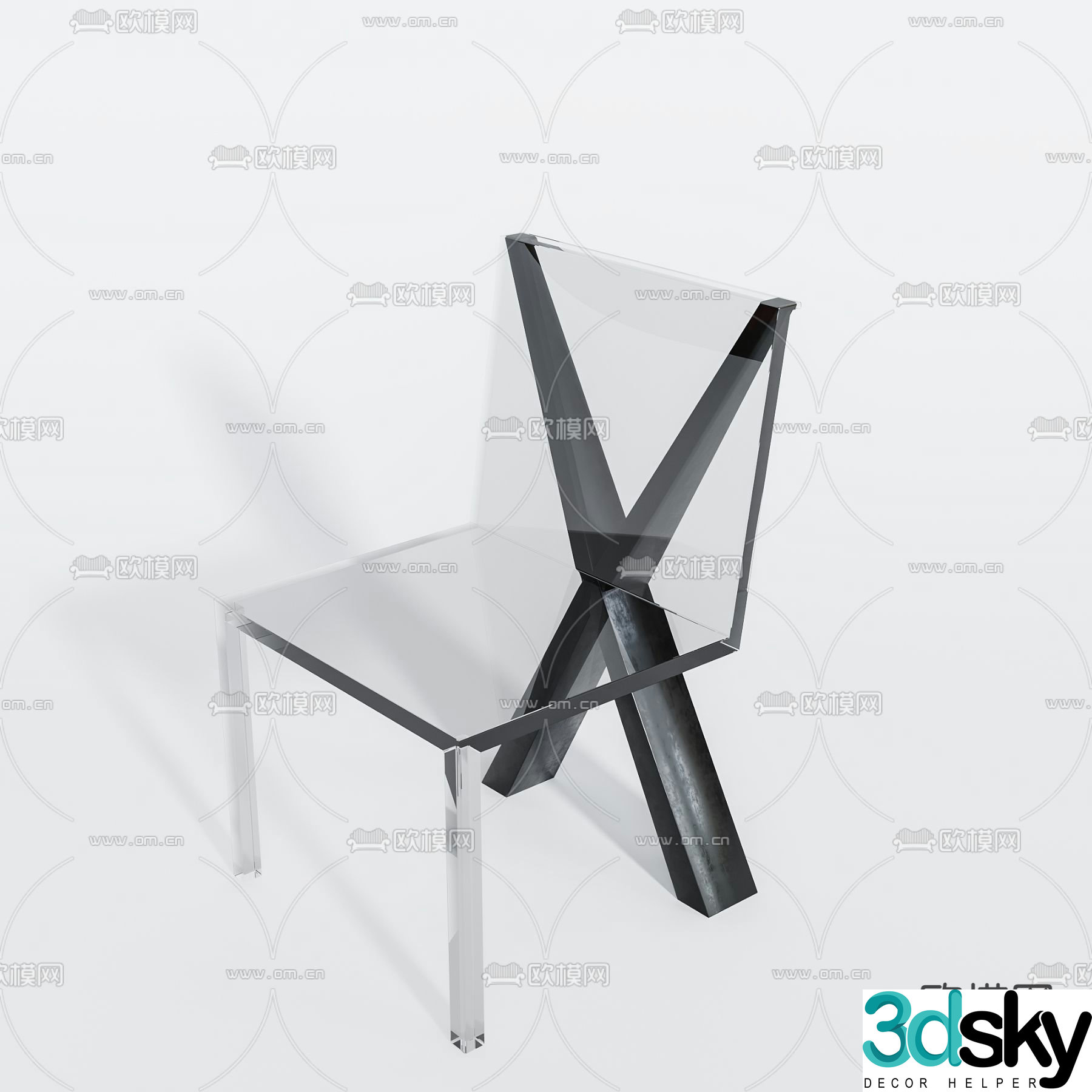 Acrylic chair leisure chair 3d model