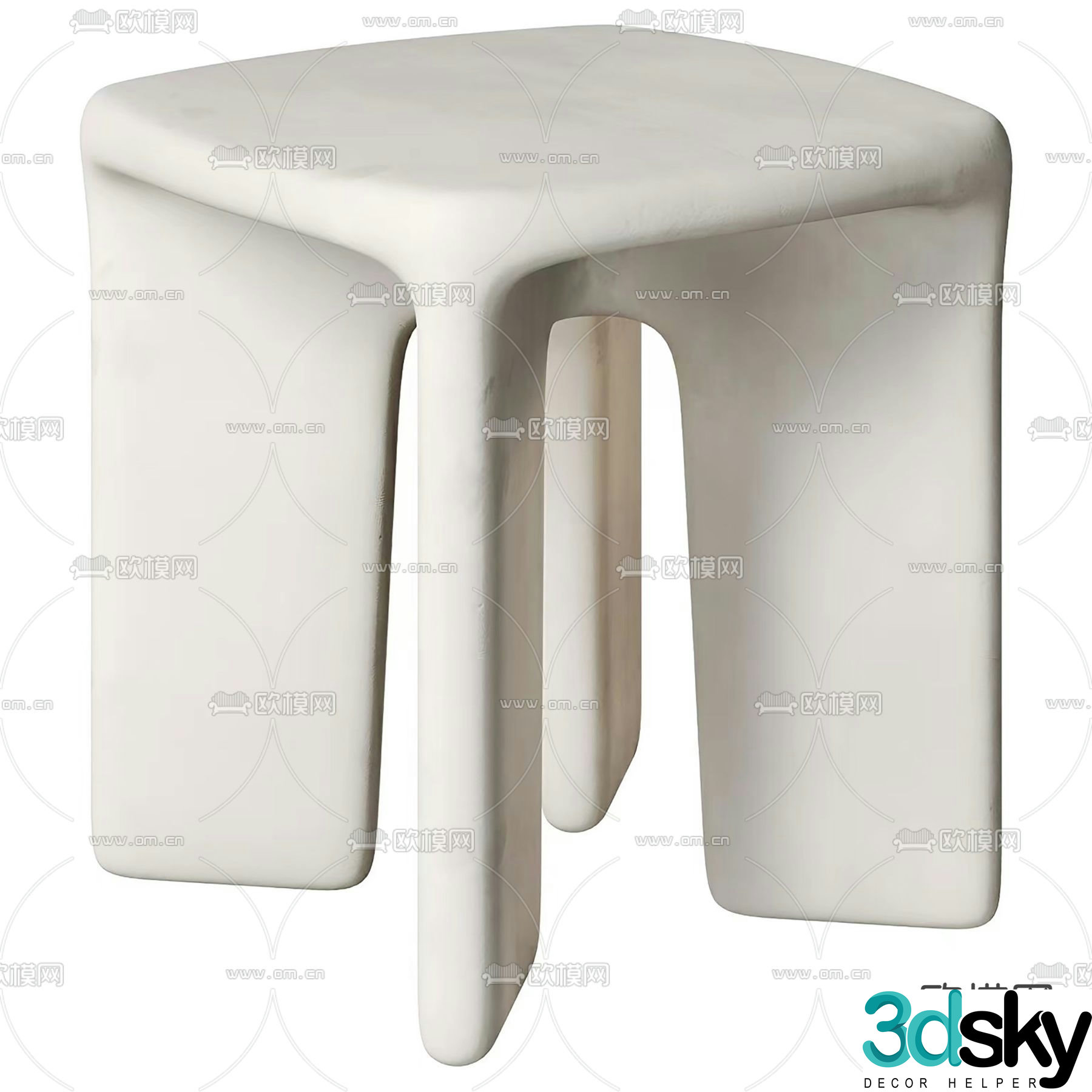 wabi-sabi stool low stool 3d model