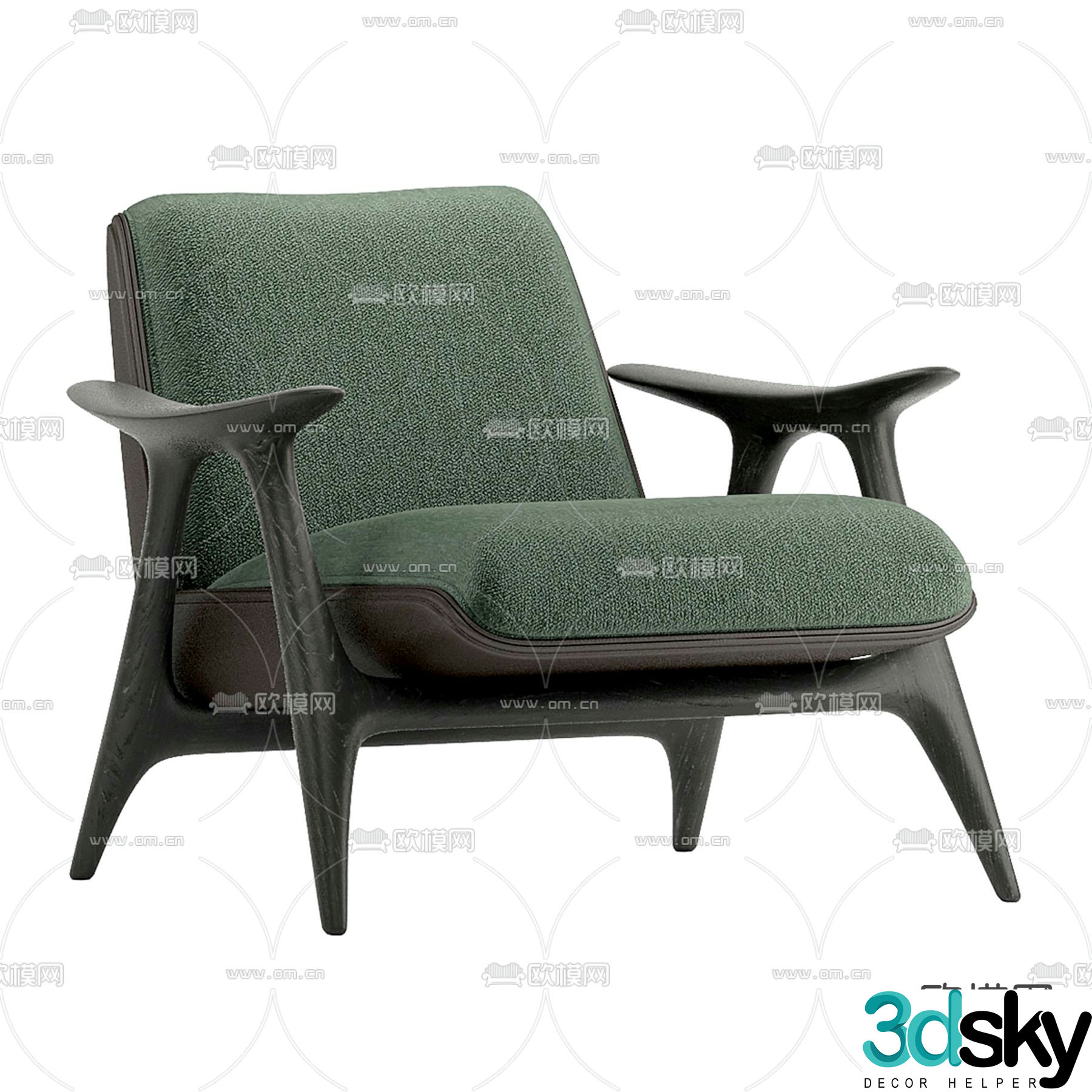 Gogolov tutorial modern fabric lounge chair 3d model