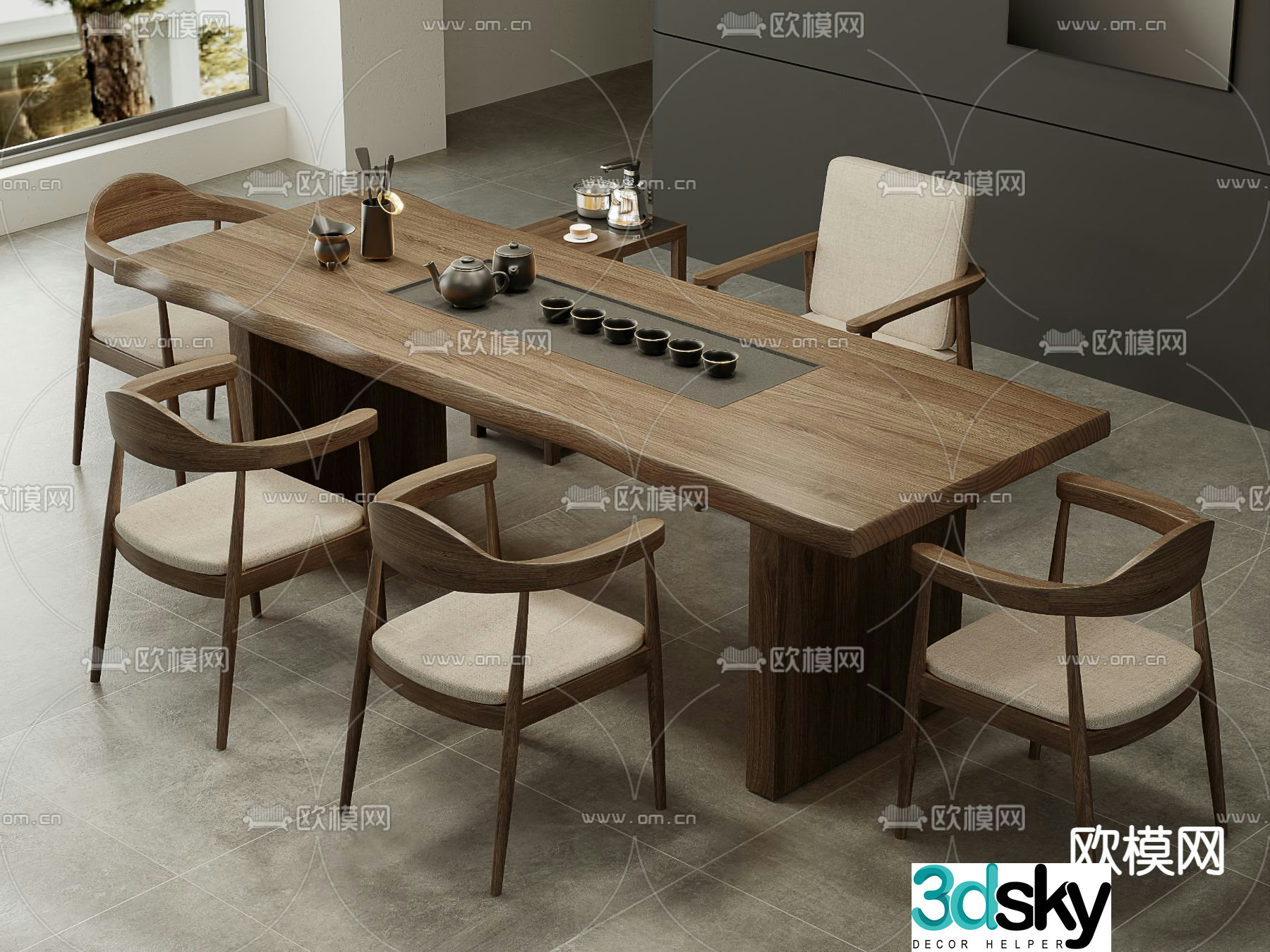 Wabi-sabi tea table tea table 3d model