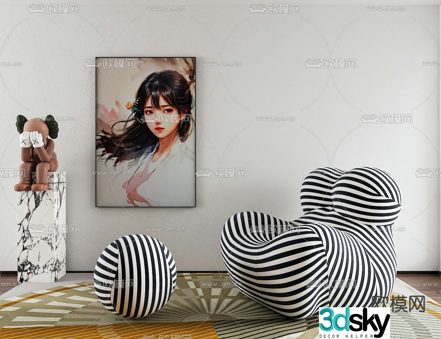 Modern lazy sofa mother’s arms sofa 3d model