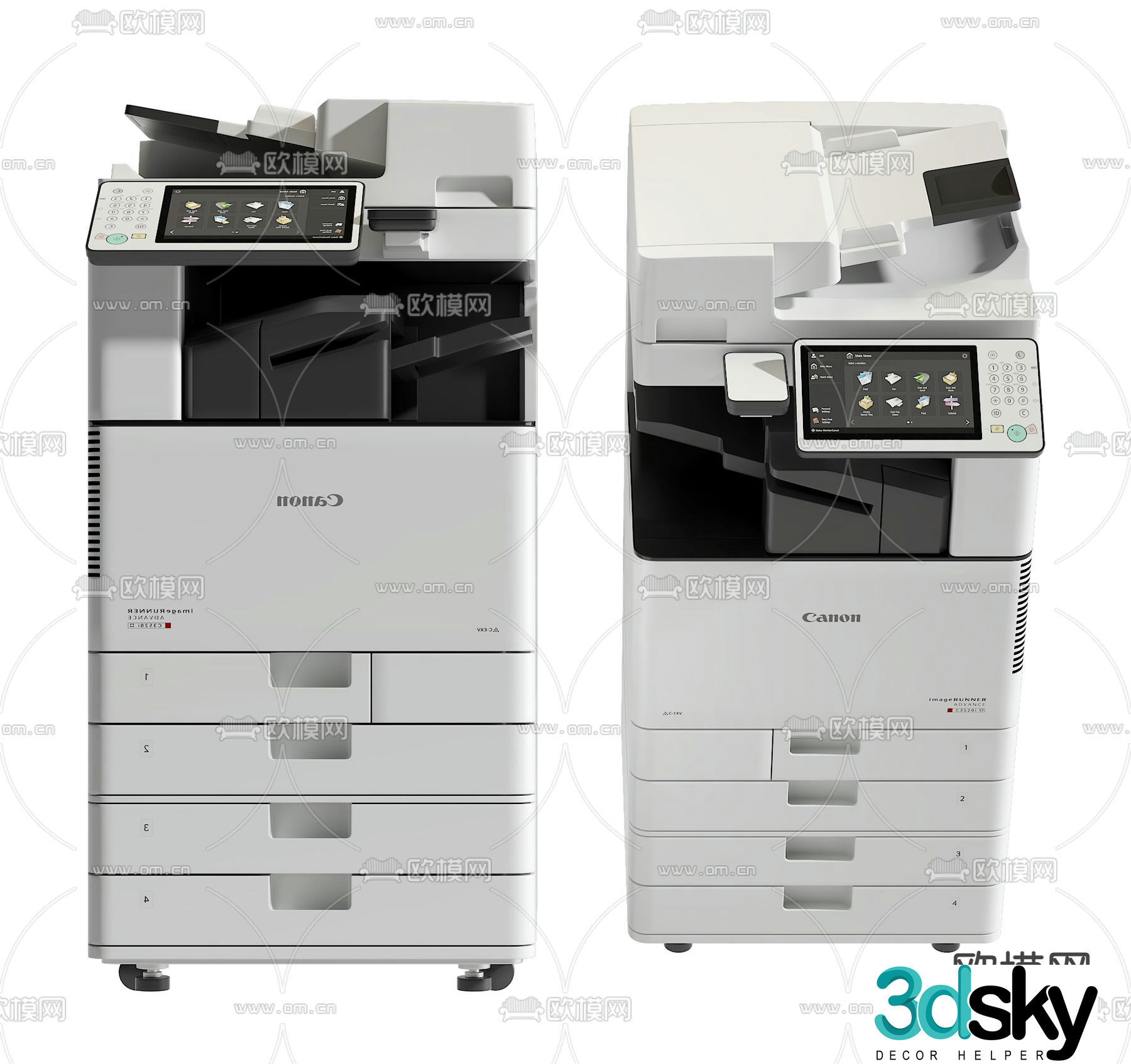 printer copier printing press 3d model