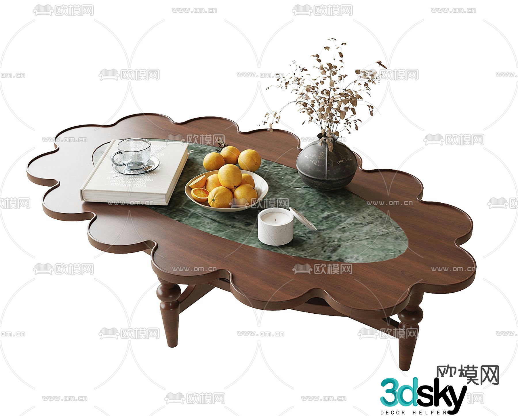 Medieval style coffee table 3D model