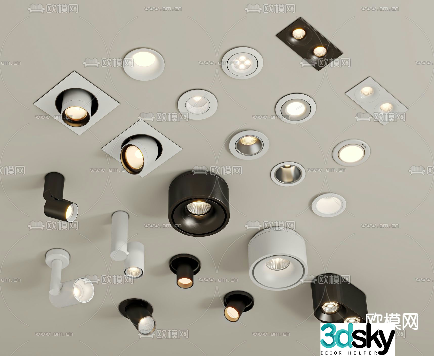 Modern downlight spotlight 3d model