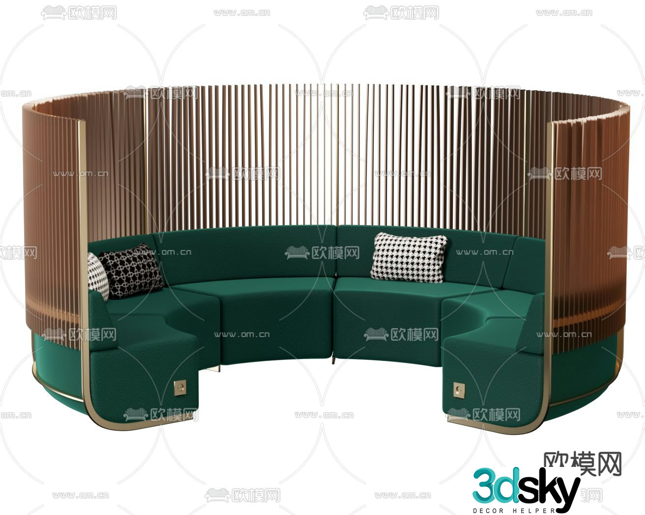 Modern shopping mall sofa booth sofa 3d model