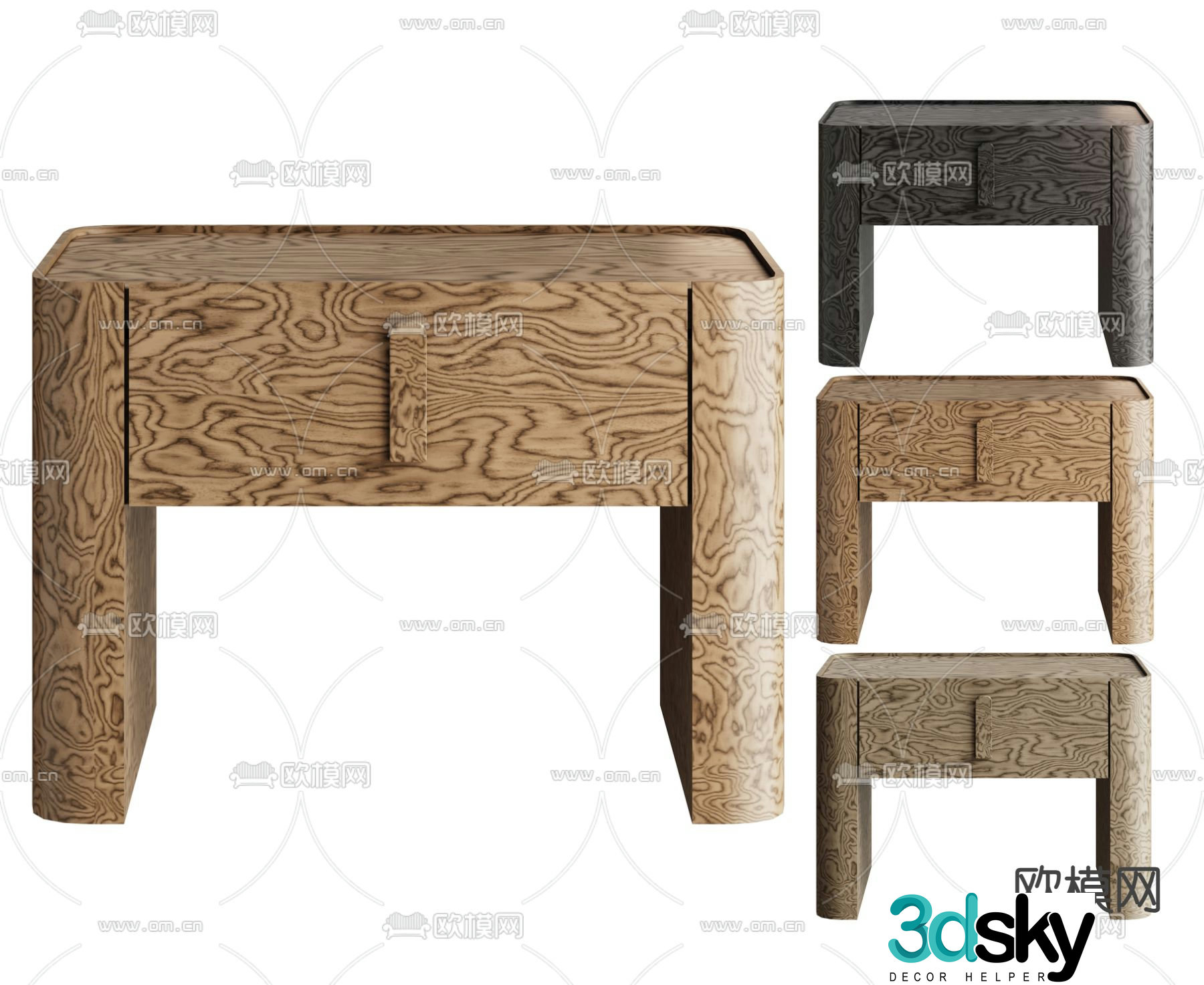 wabi-sabi bedside table 3d model