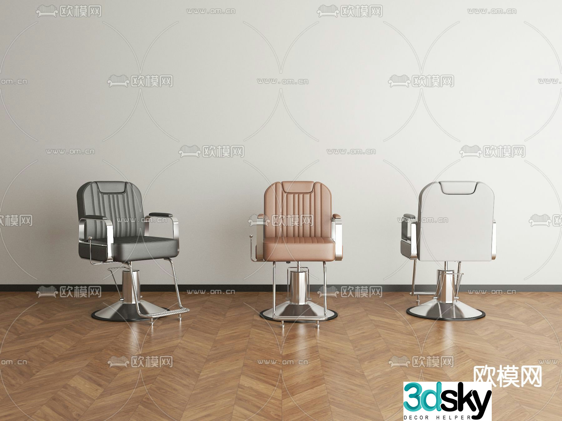 Light luxury hair salon chair, hair cutting chair, barber chair 3D model